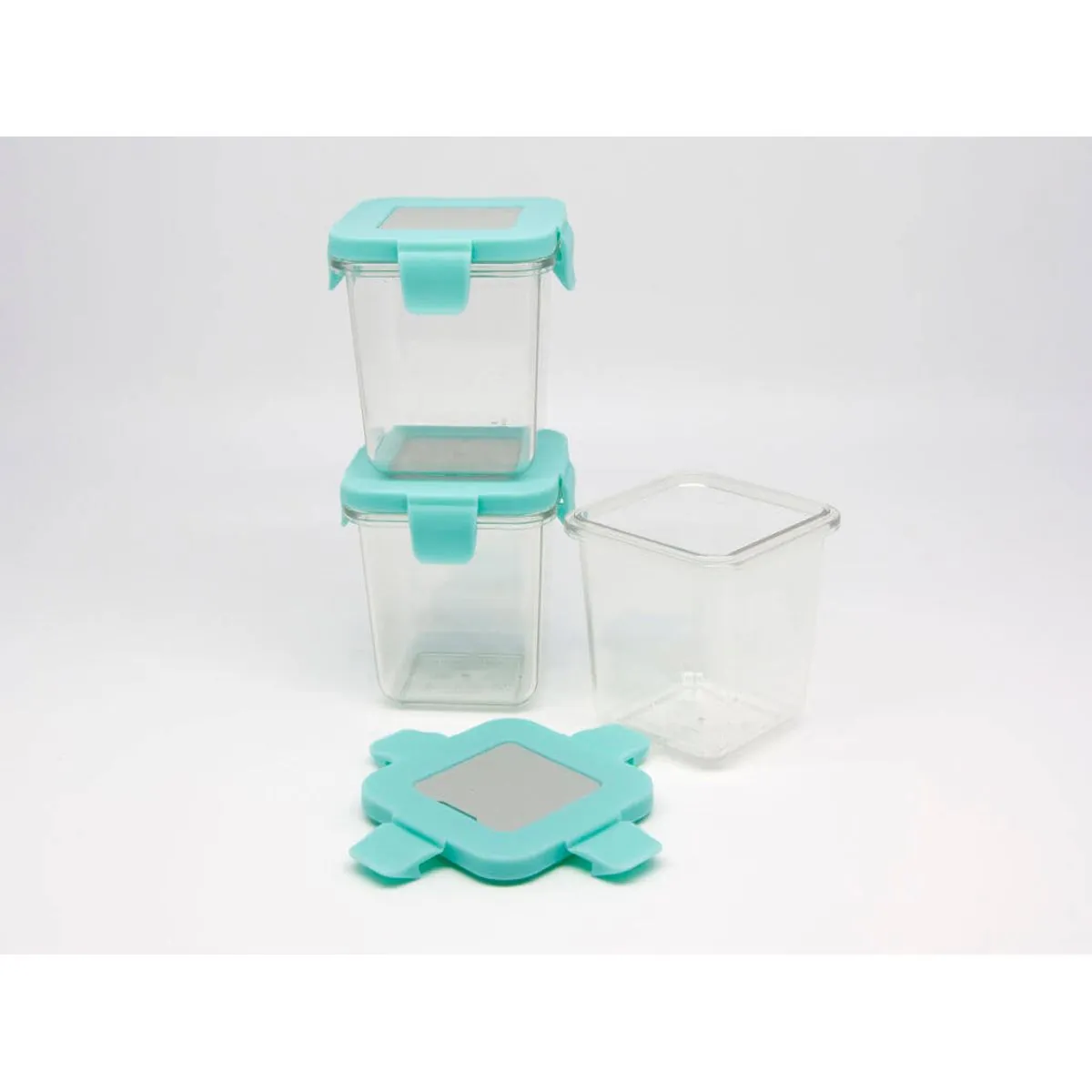 Kit Com 3 Potes Em Tritan 240Ml (Vem Com Label Em Silicone Para Escrever) - Marcus & Marcus