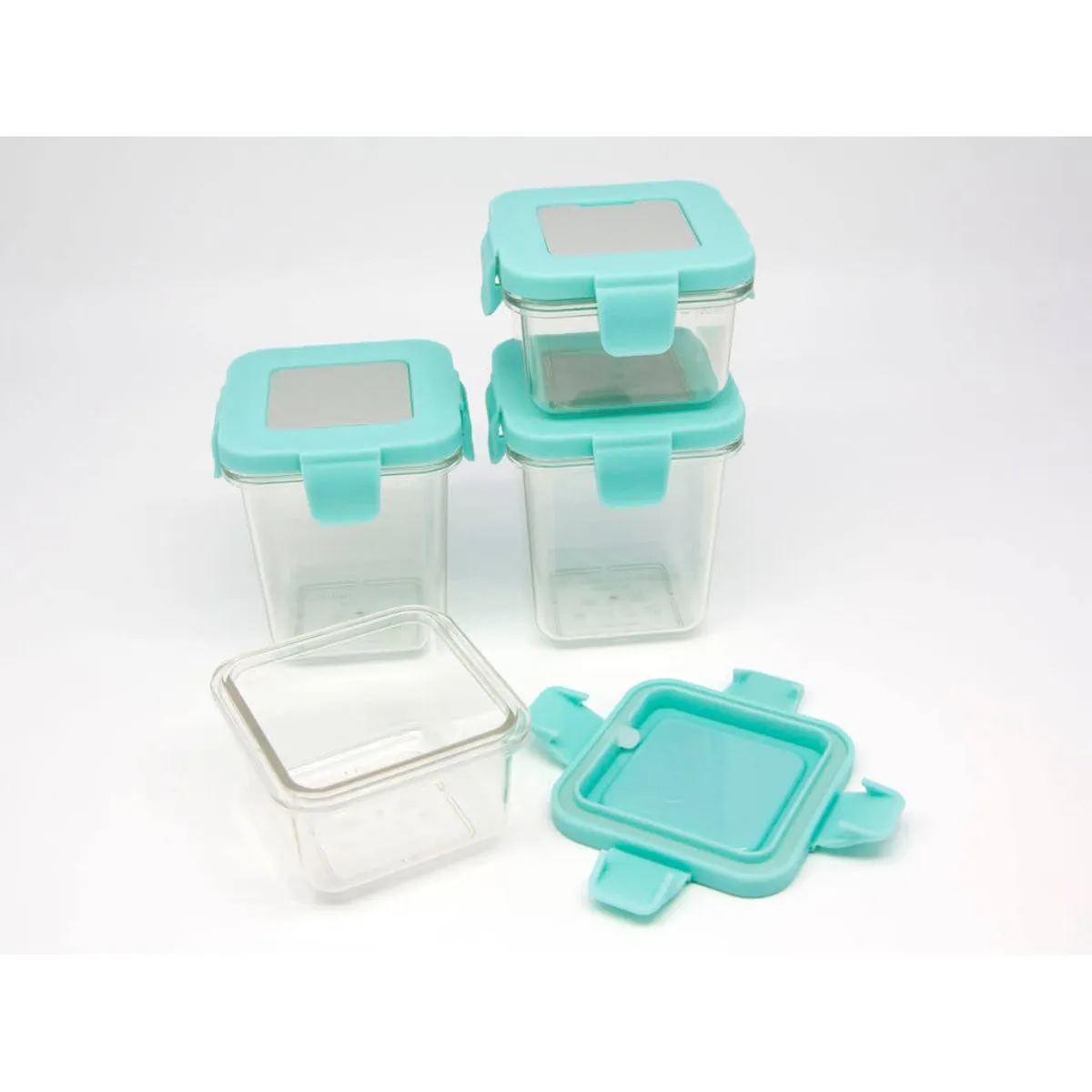 Kit Com 4 Potes Em Tritan 2X 120Ml E 2X 240Ml (Vem Com Label Em Silicone Para Escrever) - Marcus & M