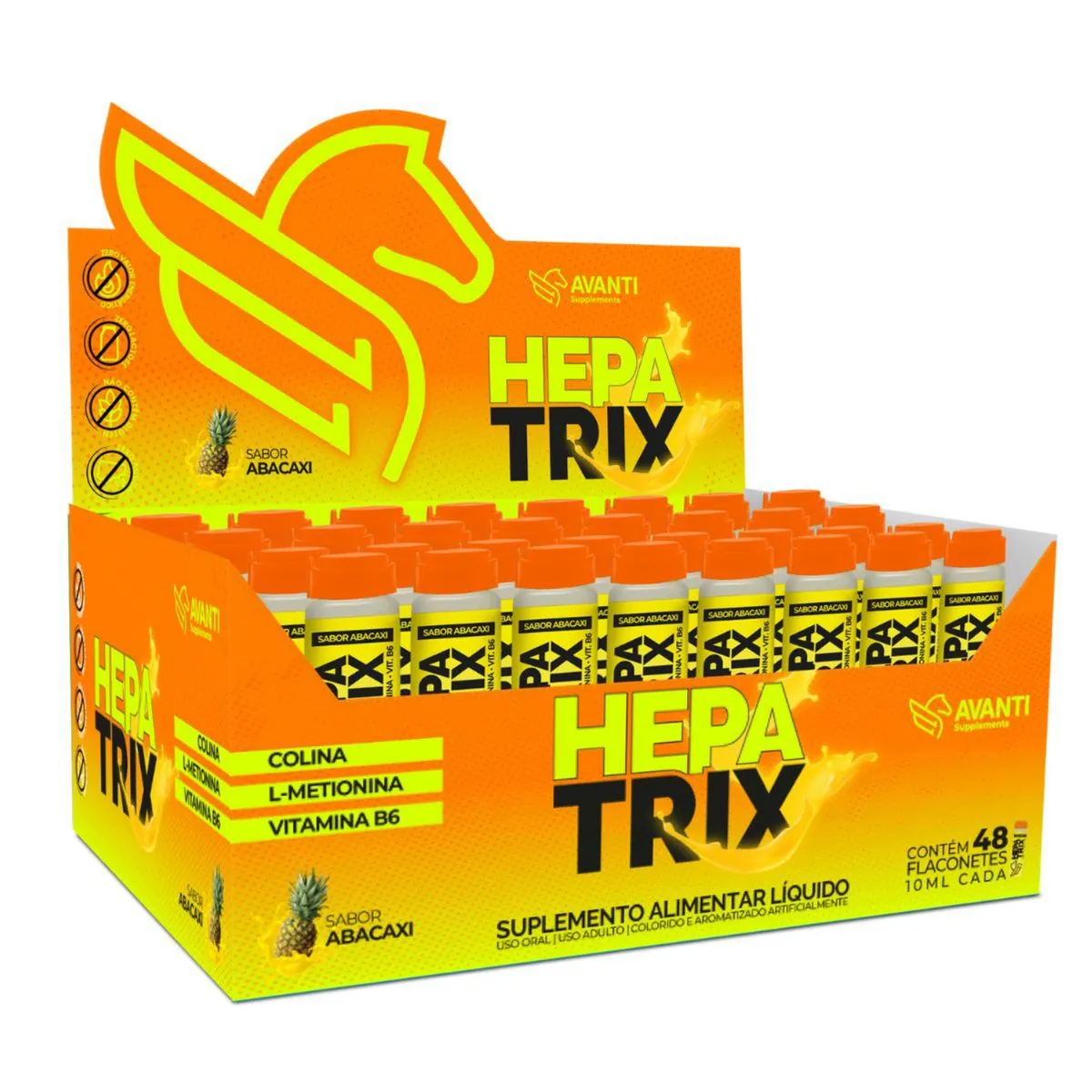 Hepatrix Hepatoprotetor - Colina 250mg + Metionina 105mg + Vitamina B6 1,3mg 48UN 10ml - Avanti Supp