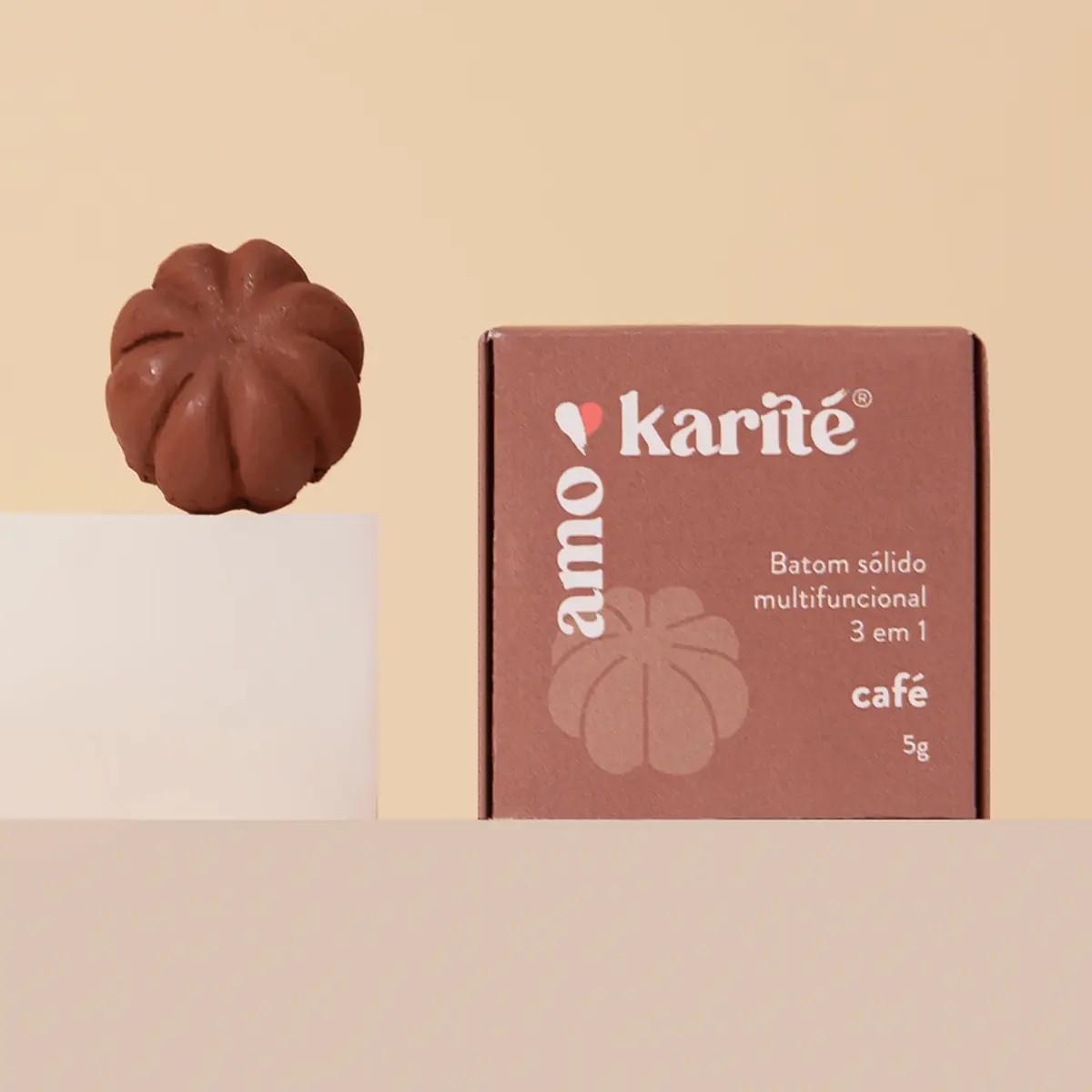 Amokarité Batom Sólido Multifuncional 3 em 1 - Café 5g