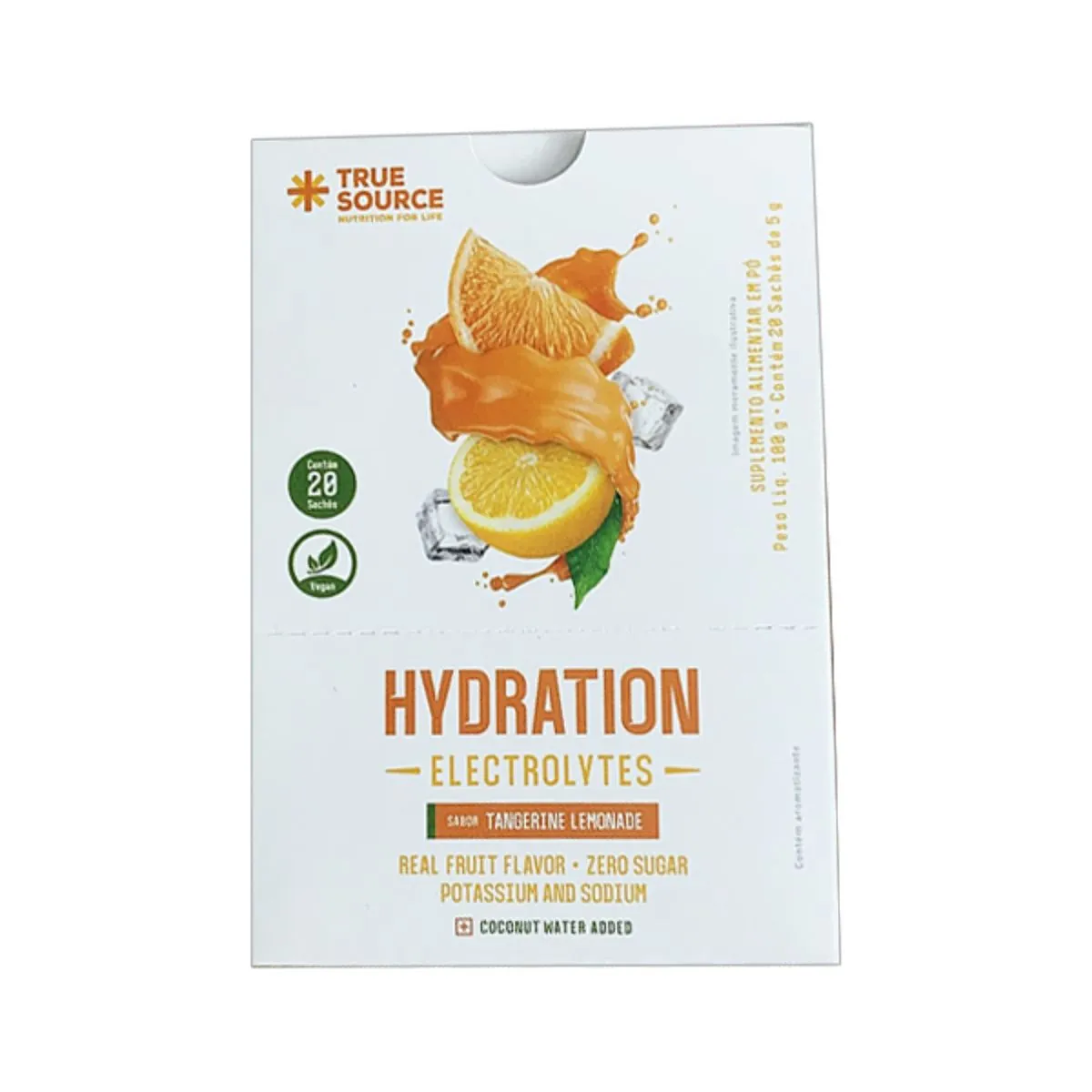 Repositor Eletrolítico Hydration Electrolytes Tangerine Lemonade 5g True Source 20 Sachês