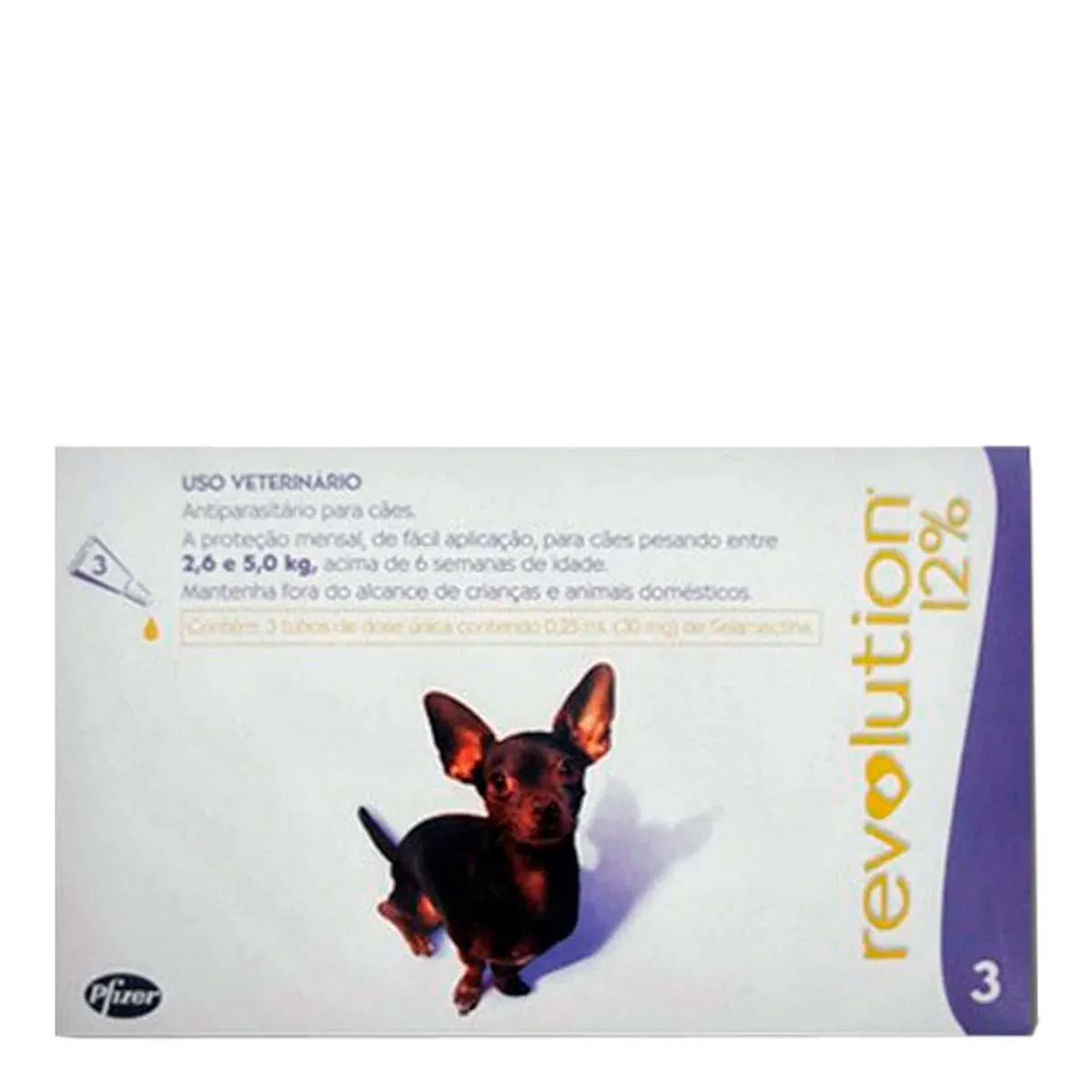 Revolution 12% Para Cães Entre 2,5 A 5Kg - 0,25Ml