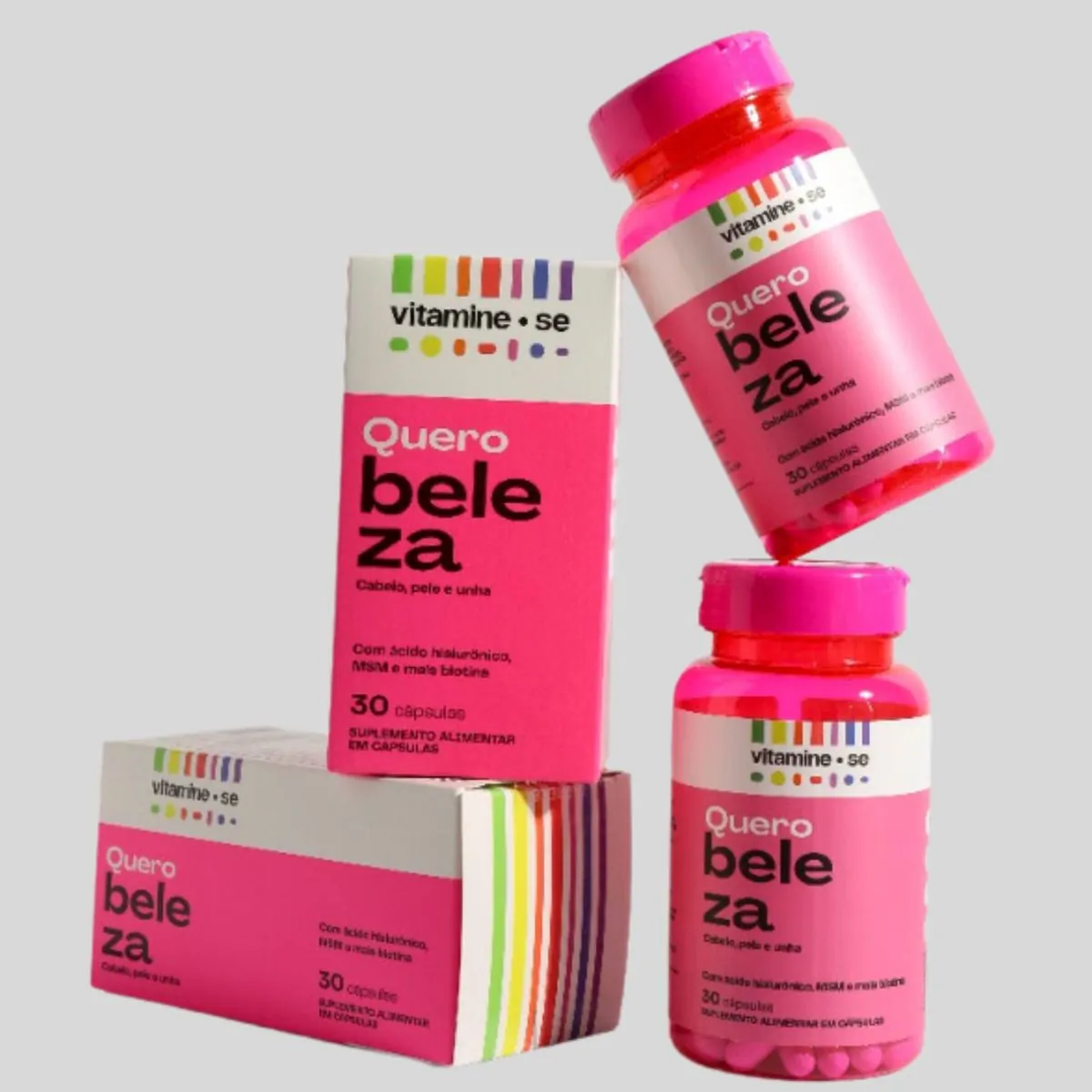 3x Suplemento Alimentar Trio Quero Beleza Vitamine-se - 3 unidades (90 cápsulas)