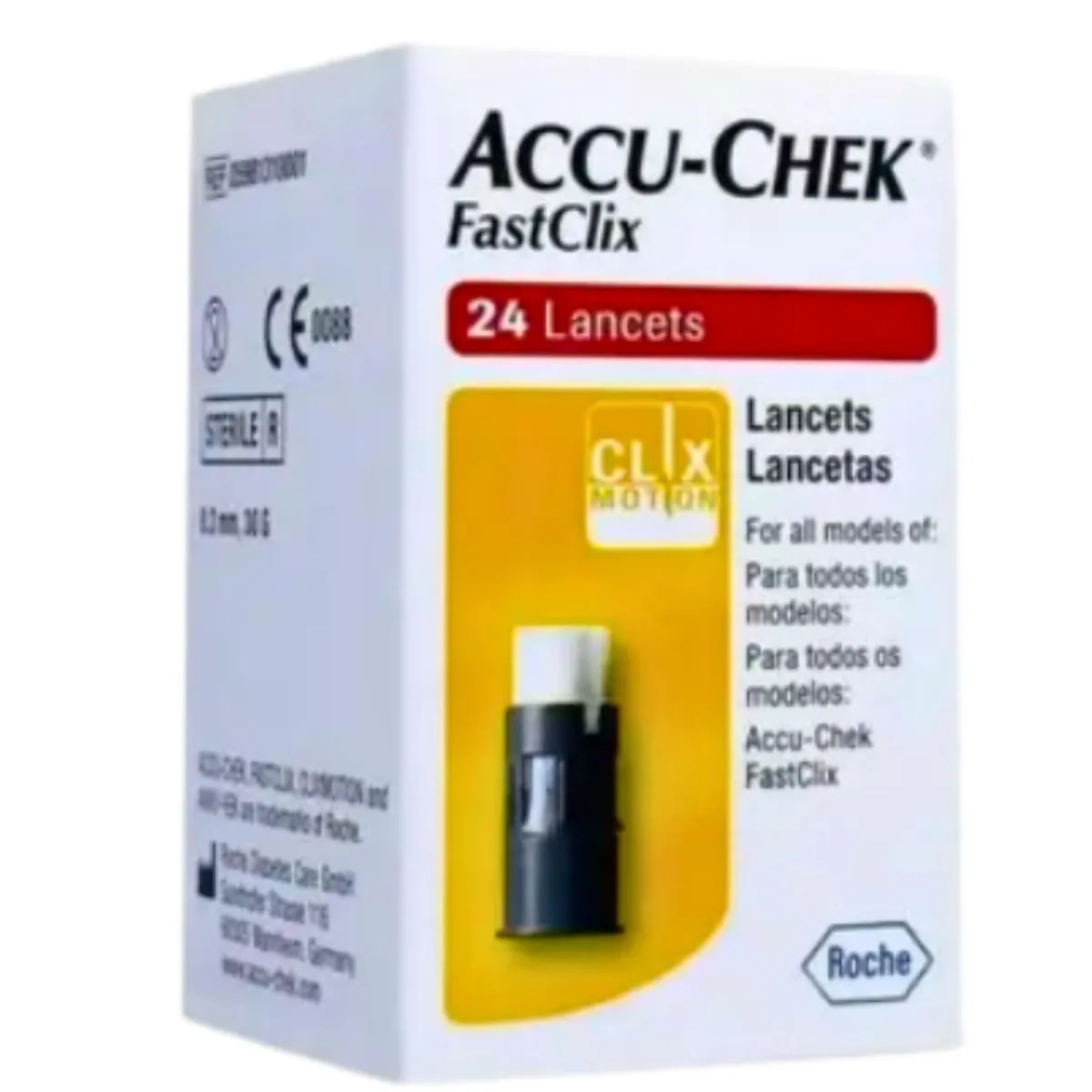 Lancetas Accu-Chek® FastClix controle glicemia Caixa 24