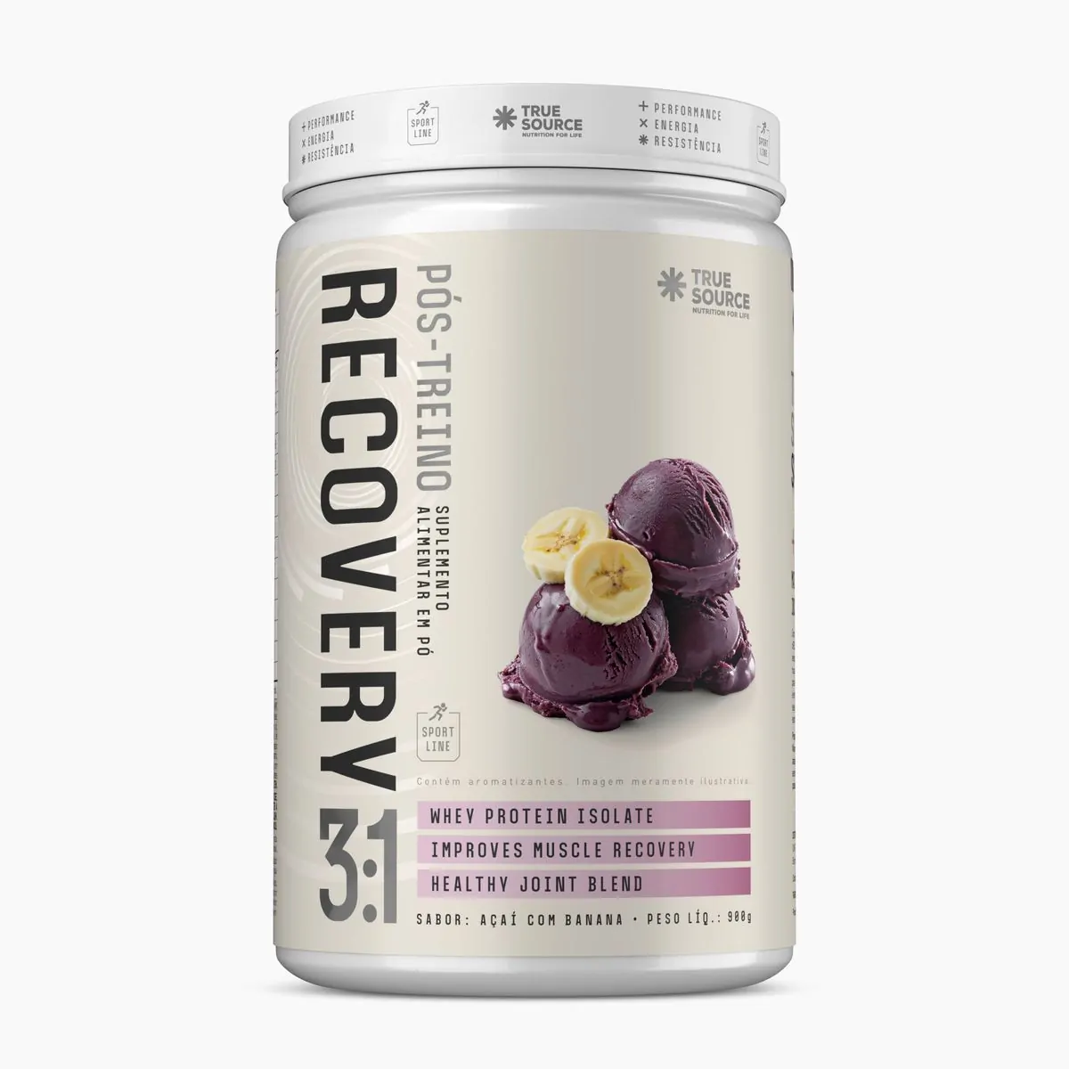 Pós-treino Recovery Açaí com Banana 900g True Source