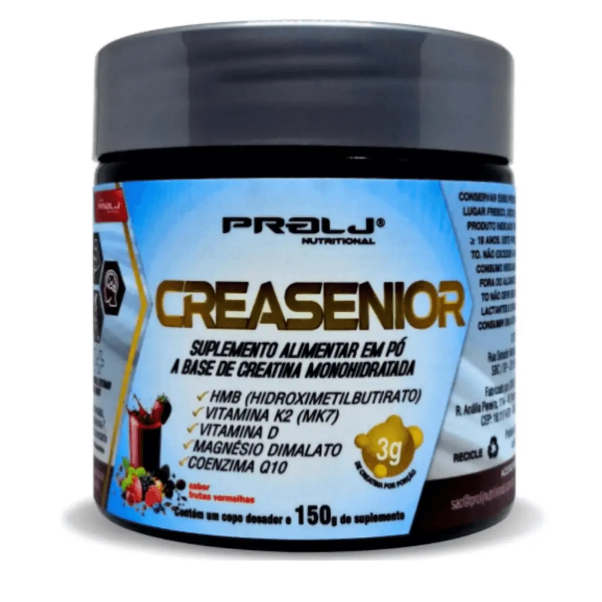 Creasenior Creatina Monohidratada 150g com HMB, Magnésio Dimalato, Vitamina K e Vitamina D Sabor F