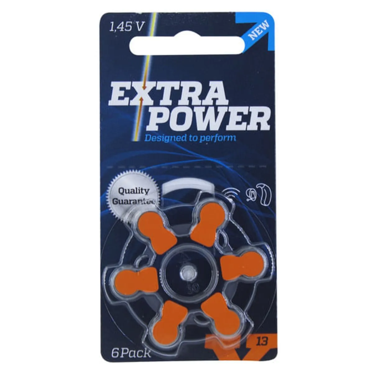 Pilha Power One Para Aparelho Auditivo Cartela C/6 unidades - Tam: 13
