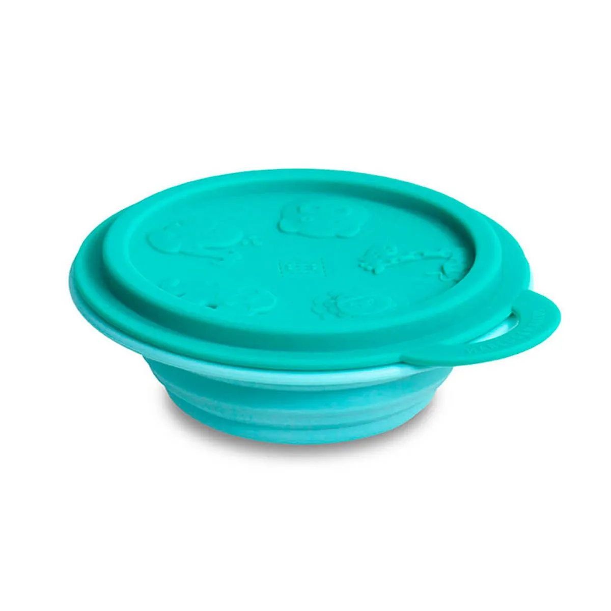 Tigela em Silicone com Tampa Elefante Verde - Marcus & Marcus