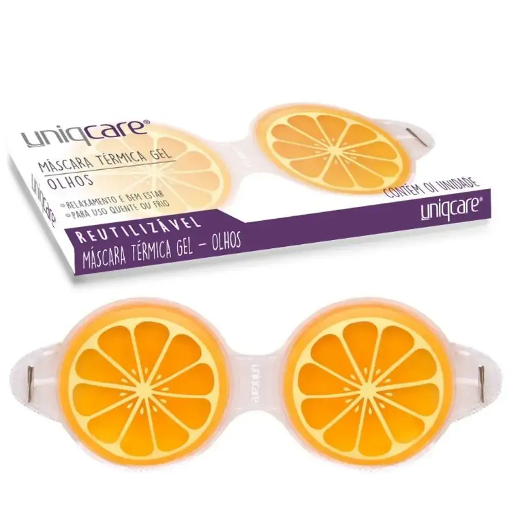 Máscara Térmica Gel para Olhos - Uniqcare Laranja