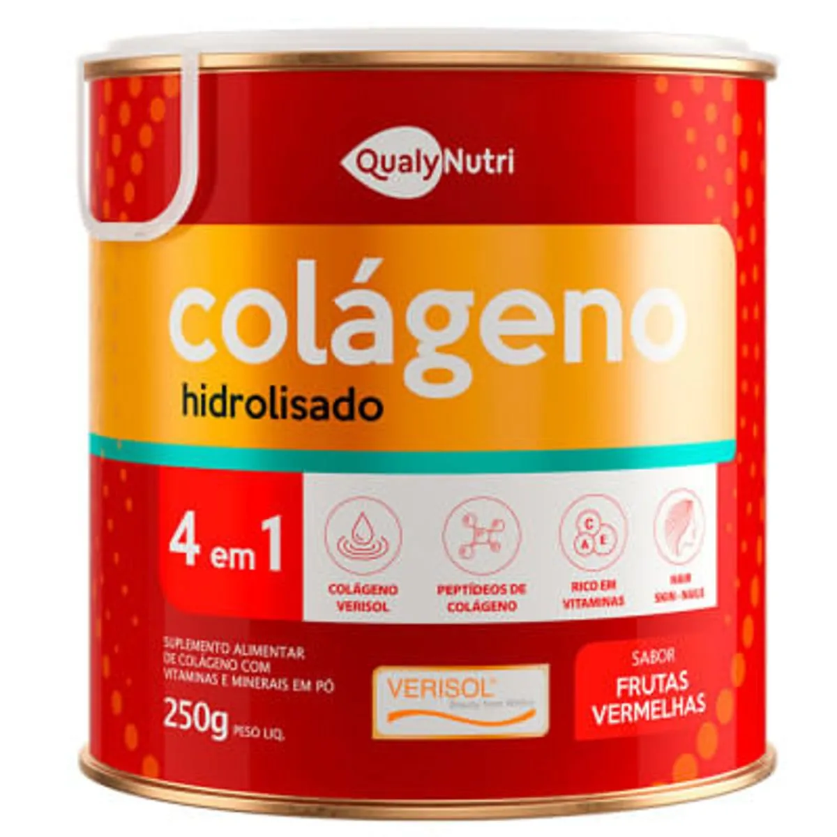 Colágeno Hidrolisado Verisol Frutas Verm Qualy Nutri 250g