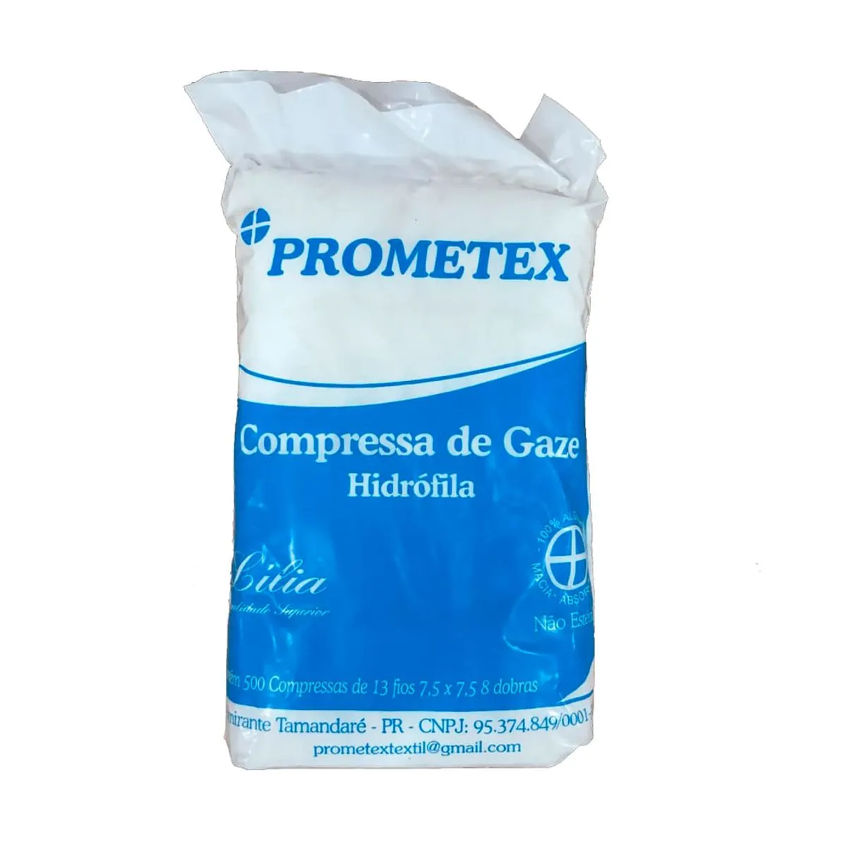 Compressa de Gaze 13 Fios Não Estéril - Prometex - Compressa de Gaze 13 Fios Não Estéril Com 500 - P