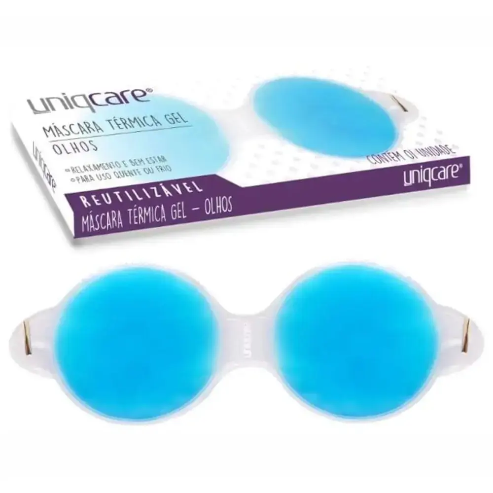 Máscara Térmica Gel para Olhos - Uniqcare Azul