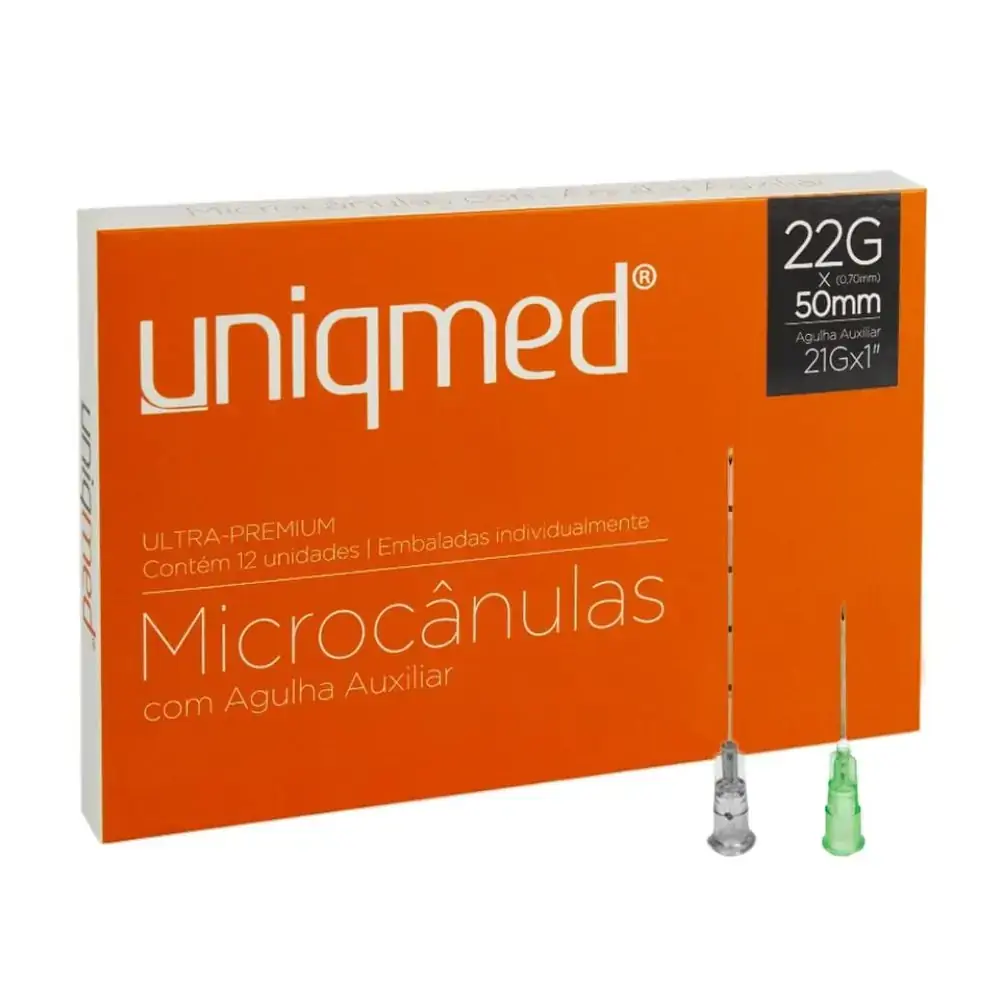 Microcânula para Preenchimento Fácial Estéril 12un Uniqmed - 22g (Cód. 27.0737)