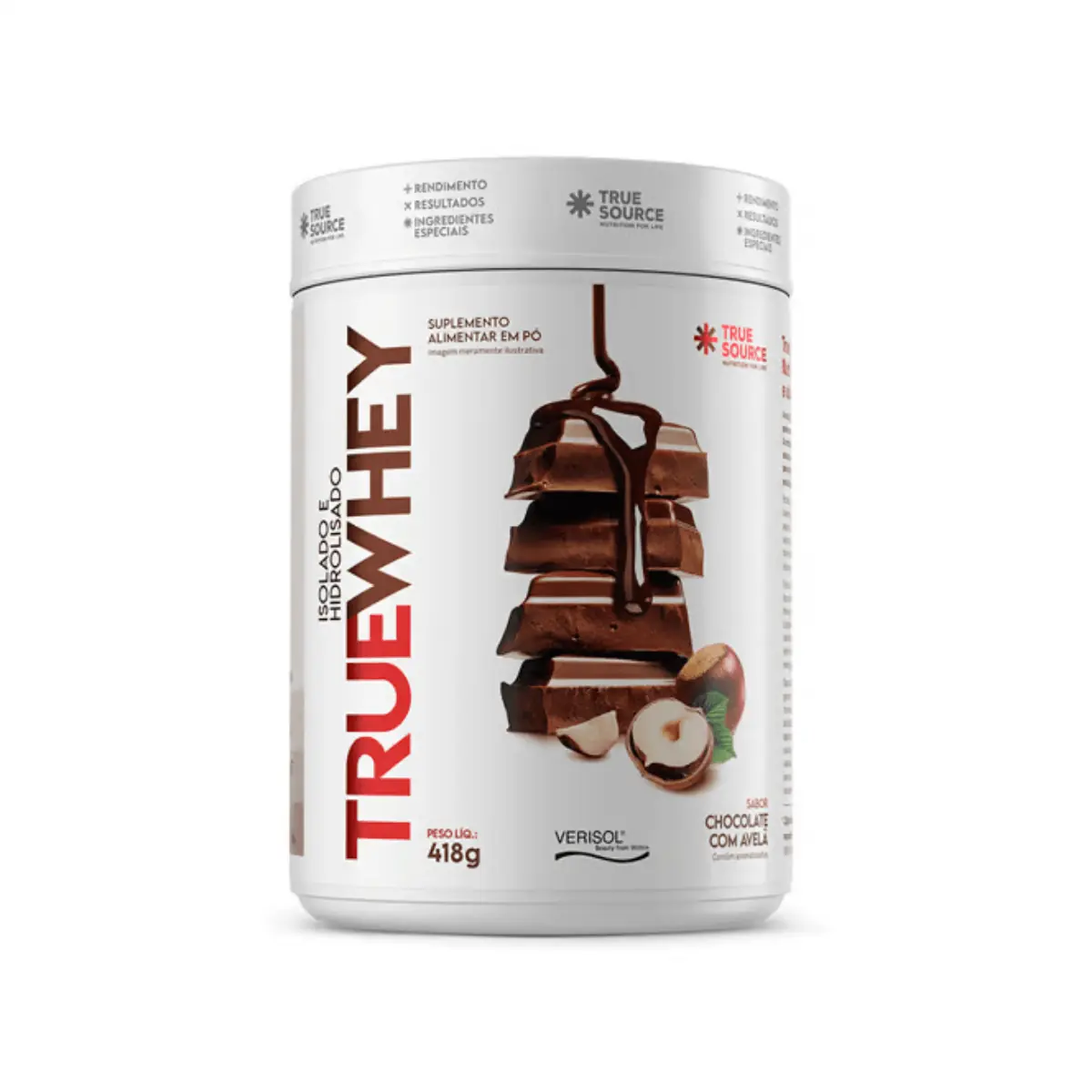 TrueWhey Hidro 418g TrueSource Chocolate com Avelã