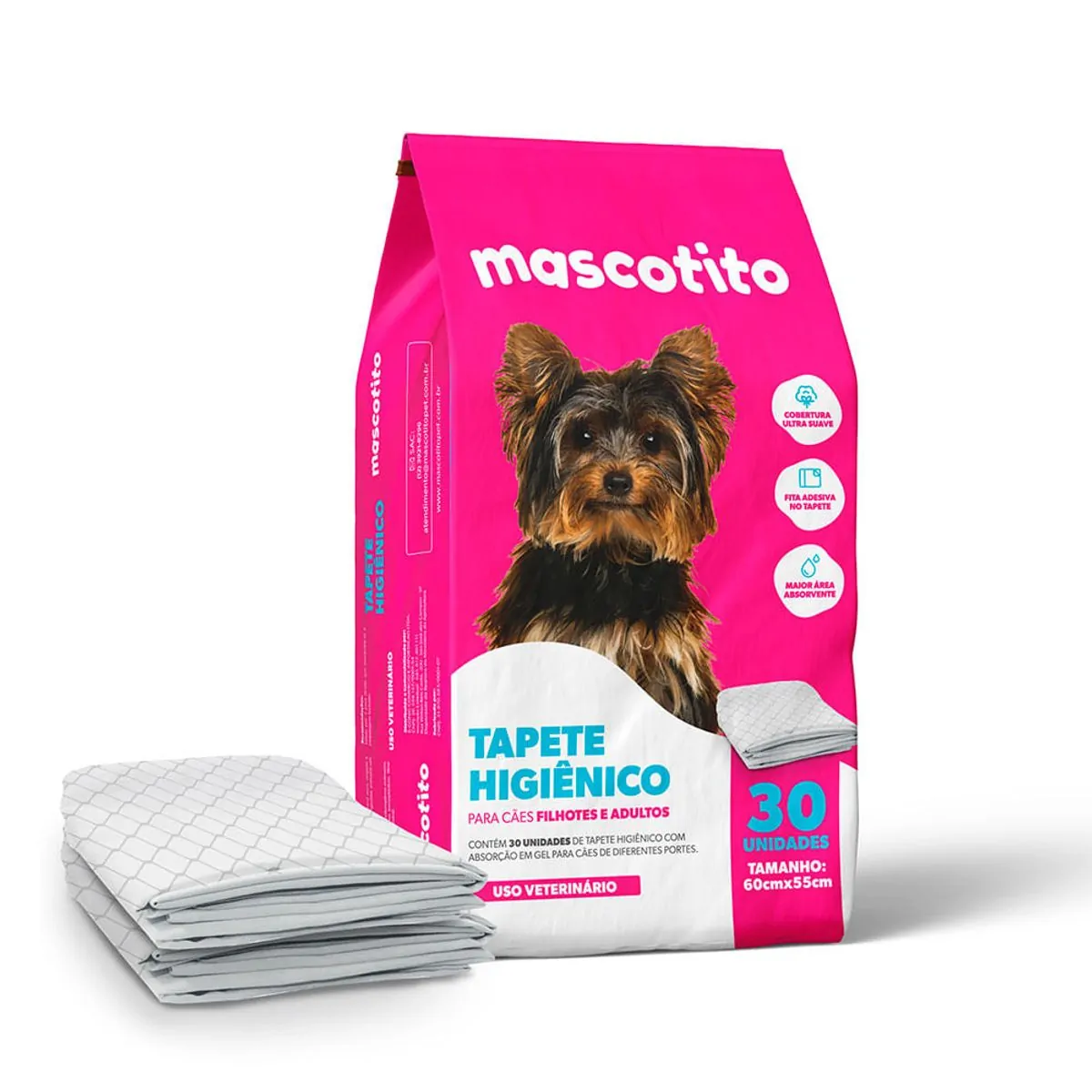 Tapete Higiênico Mascotito 60x55cm com 30 Unidades