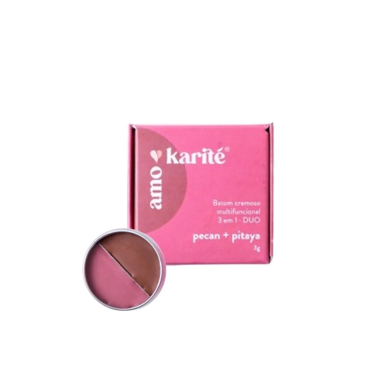Amokarité Batom Duo Cremoso Multifuncional 3 em 1 - Pitaya + Pecan 5g