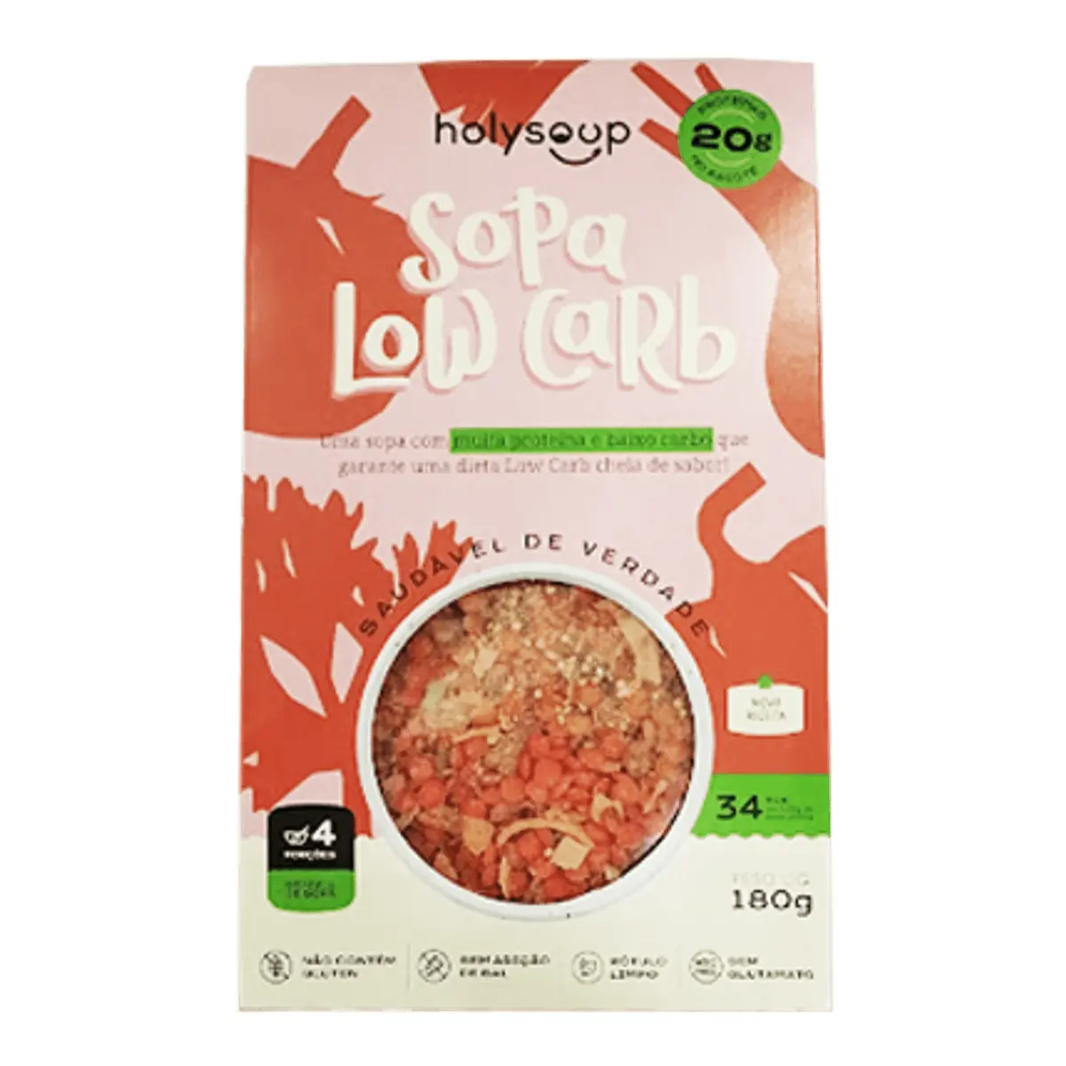 Sopa Low Carb Sem Glúten Holysoup 180g