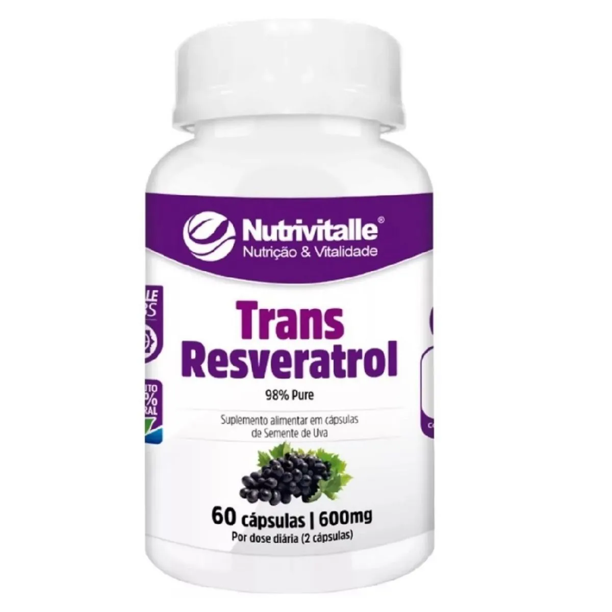 KIT 06 TRANS RESVERATROL 600MG 60 CAPS NUTRIVITALLE