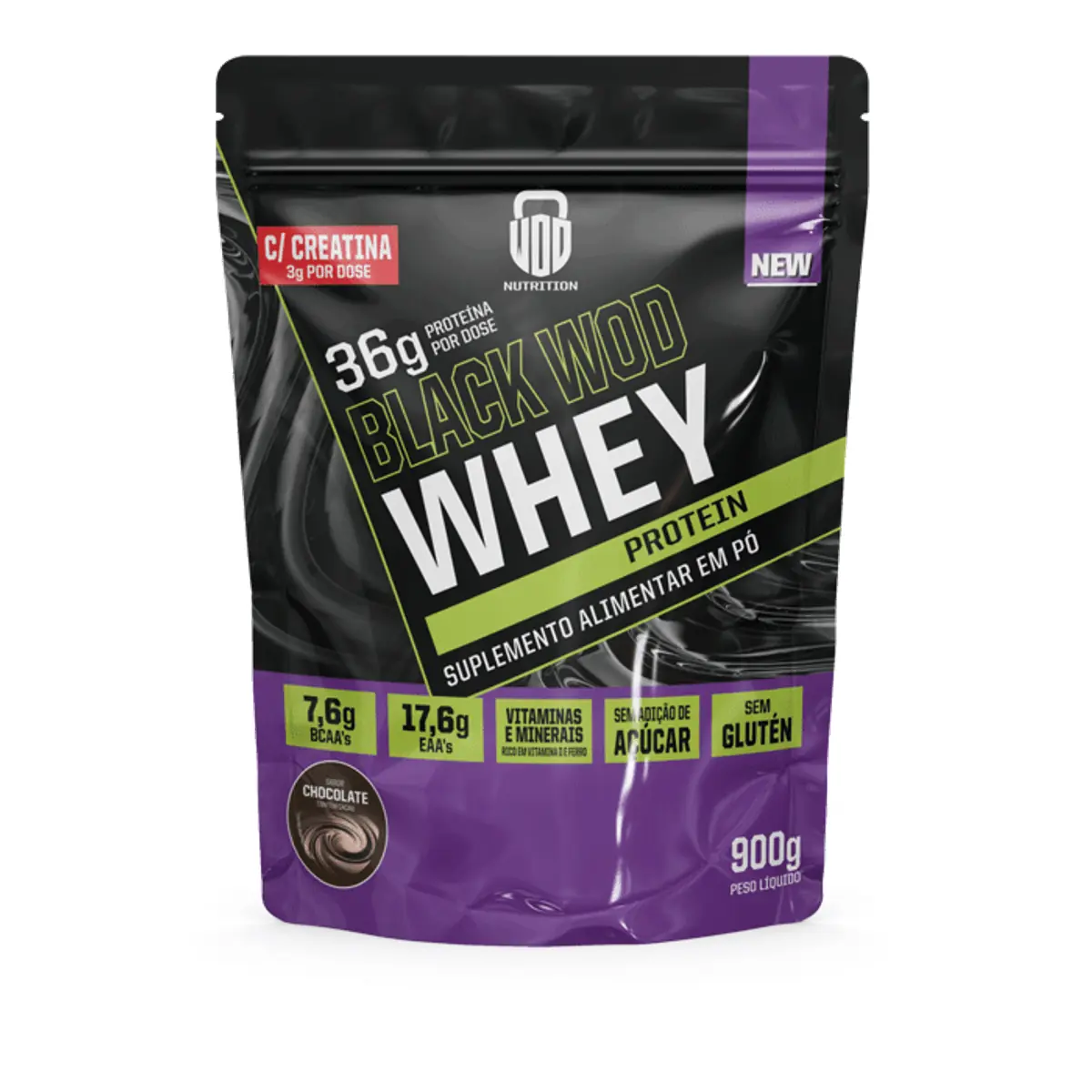 Whey Protein e Creatina Wod Nutrition Black Wod Chocolate 900g