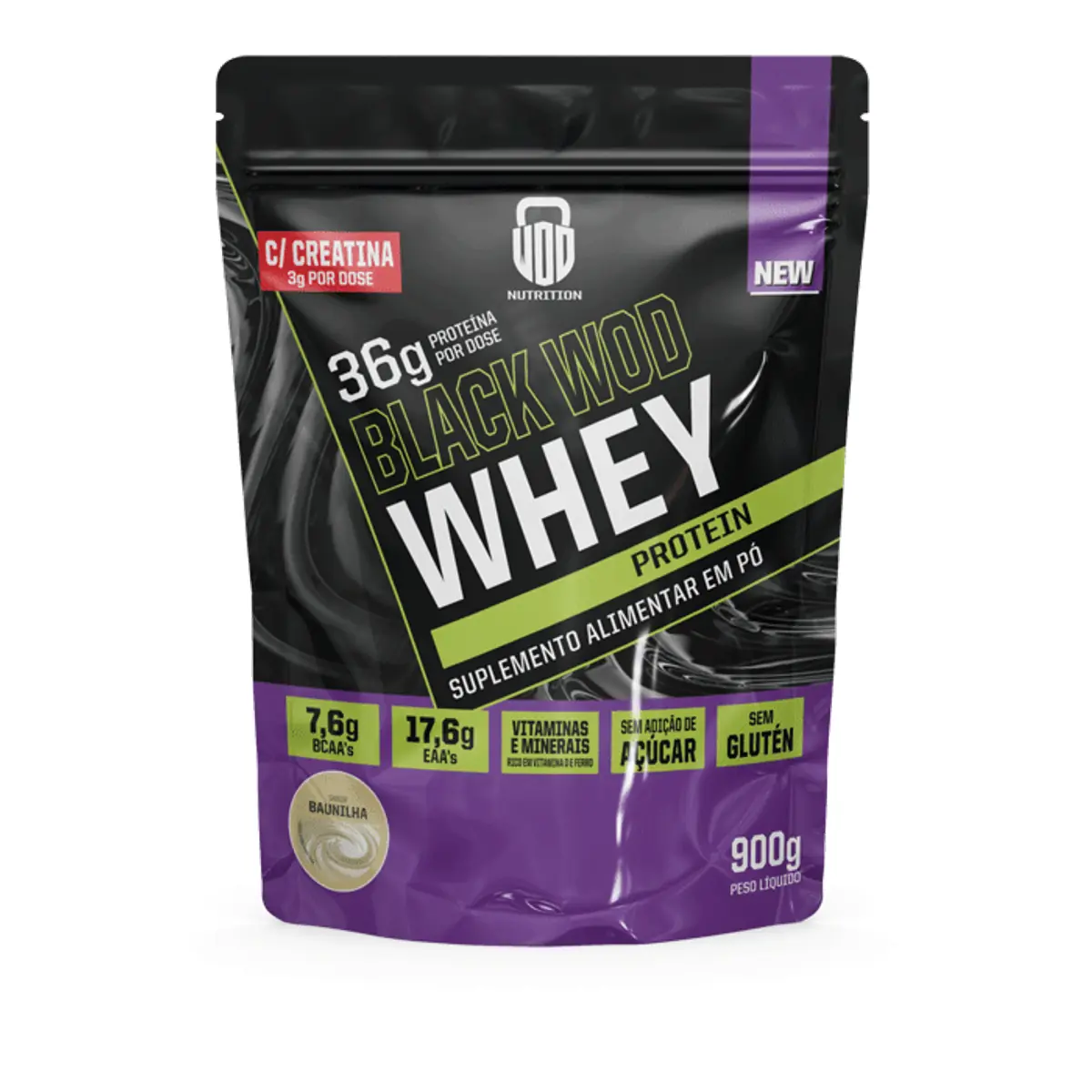 Whey Protein e Creatina Wod Nutrition Black Wod Baunilha 900g
