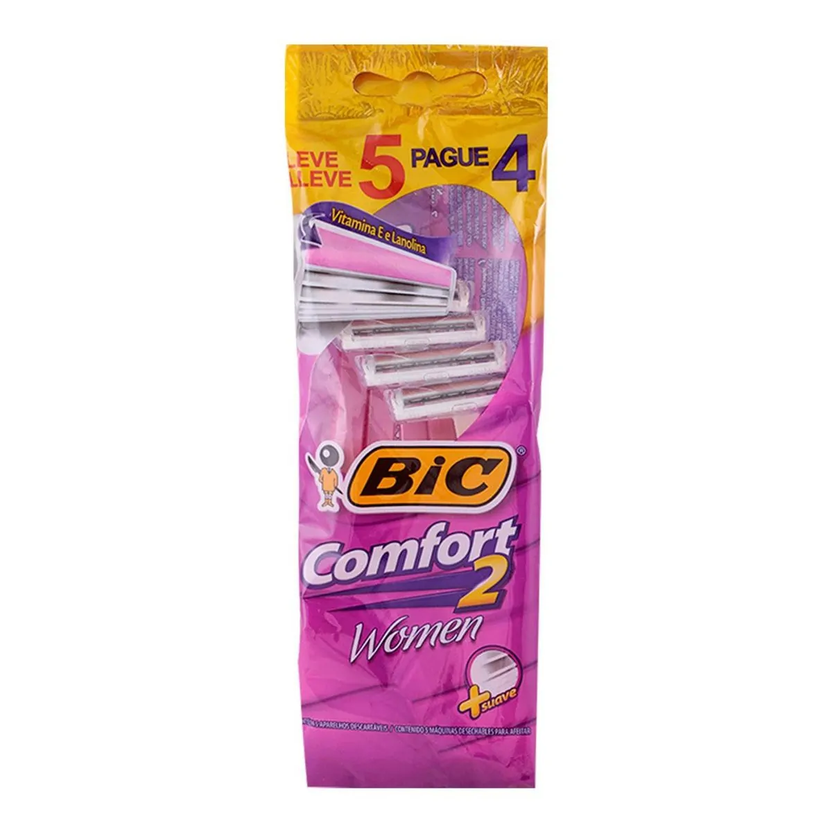 Depilador Bic Comfort 2 Women Rosa 5 Unidades