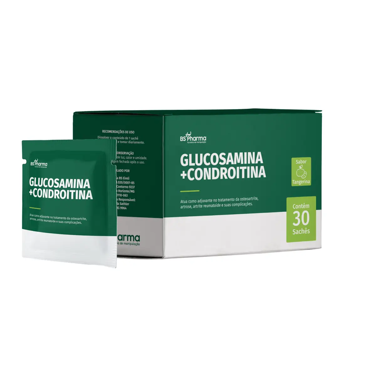 Glucosamina 1,5g + Condroitina 1,2g 60 sachês - Tangerina