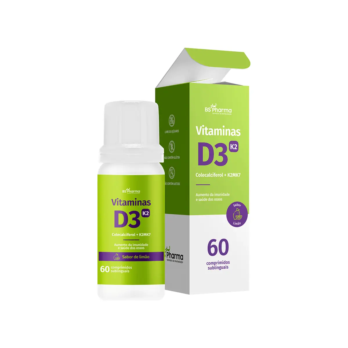 Vitamina D3 + K2 Sublingual - 60 Comprimidos