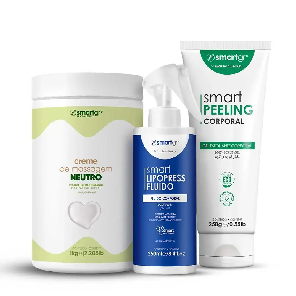 Smart Creme Neutro + Smart Peeling Corporal + Smart Fluido Lipopress - Smart GR