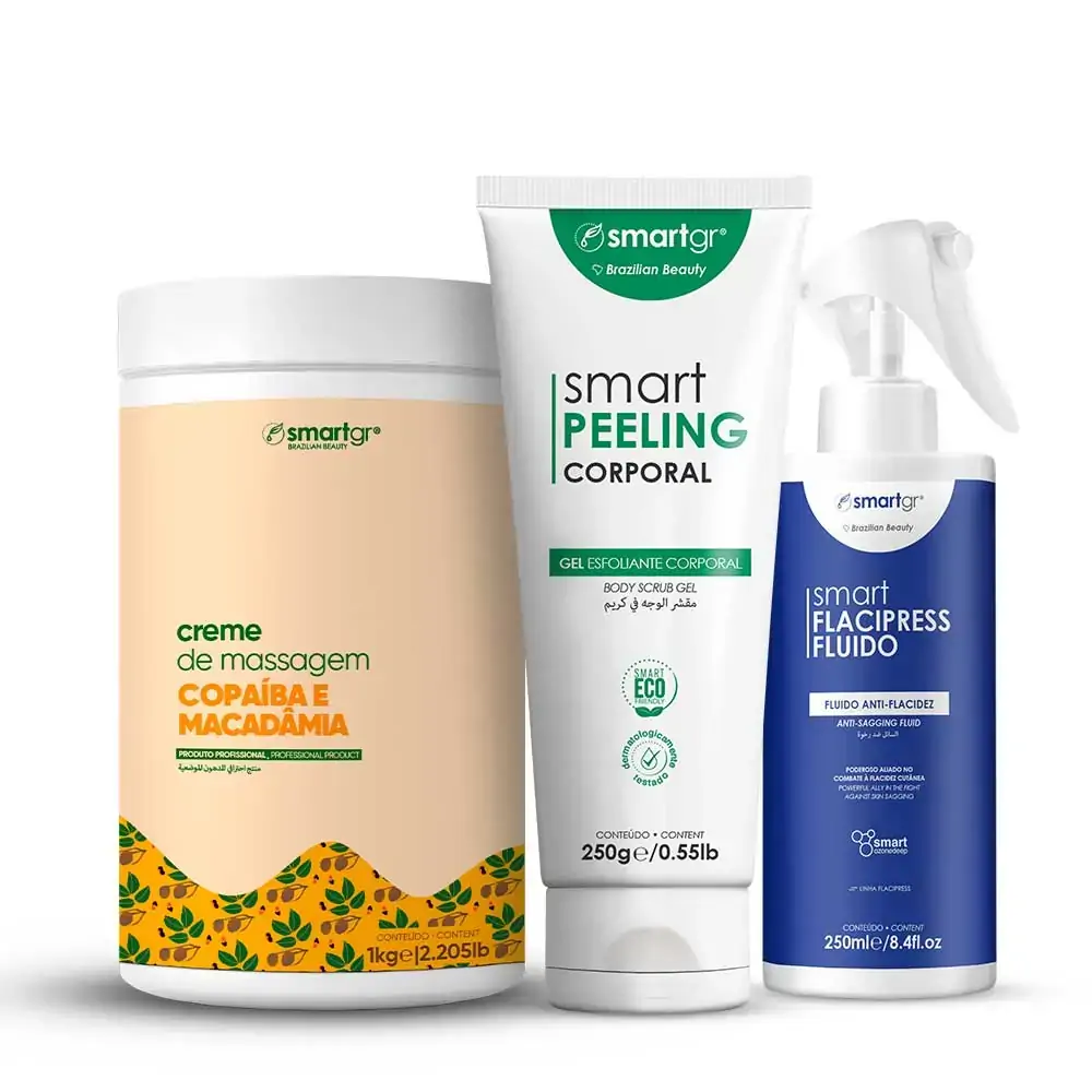 Smart Creme Óleo de Copaíba + Smart Peeling Corporal + Smart Fluido Flacipress - Smart GR