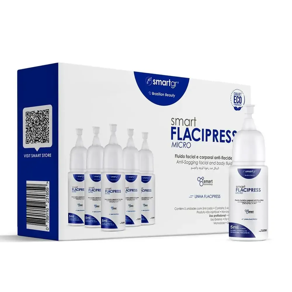 Smart Flacipress Micro - Fluido Anti-Flacidez - 5x5 ml - Smart Flacipress Micro - Fluido Facial e Co