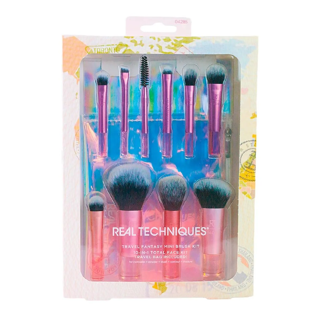Kit Real Techniques 1 Bolsa + 11 Mini pincéis Para Maquiagem Travel Fantasy