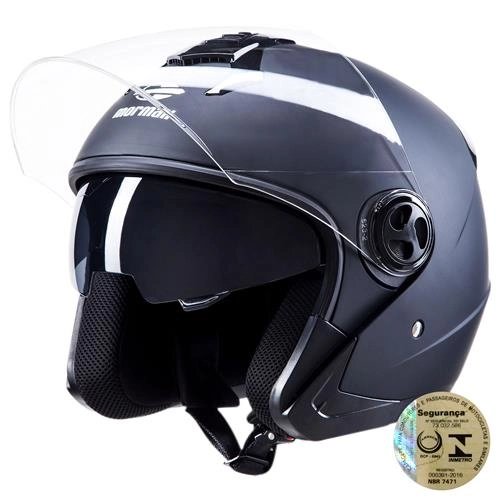 Capacete Aberto Street Floripa Matt Preto Op02 Mormaii