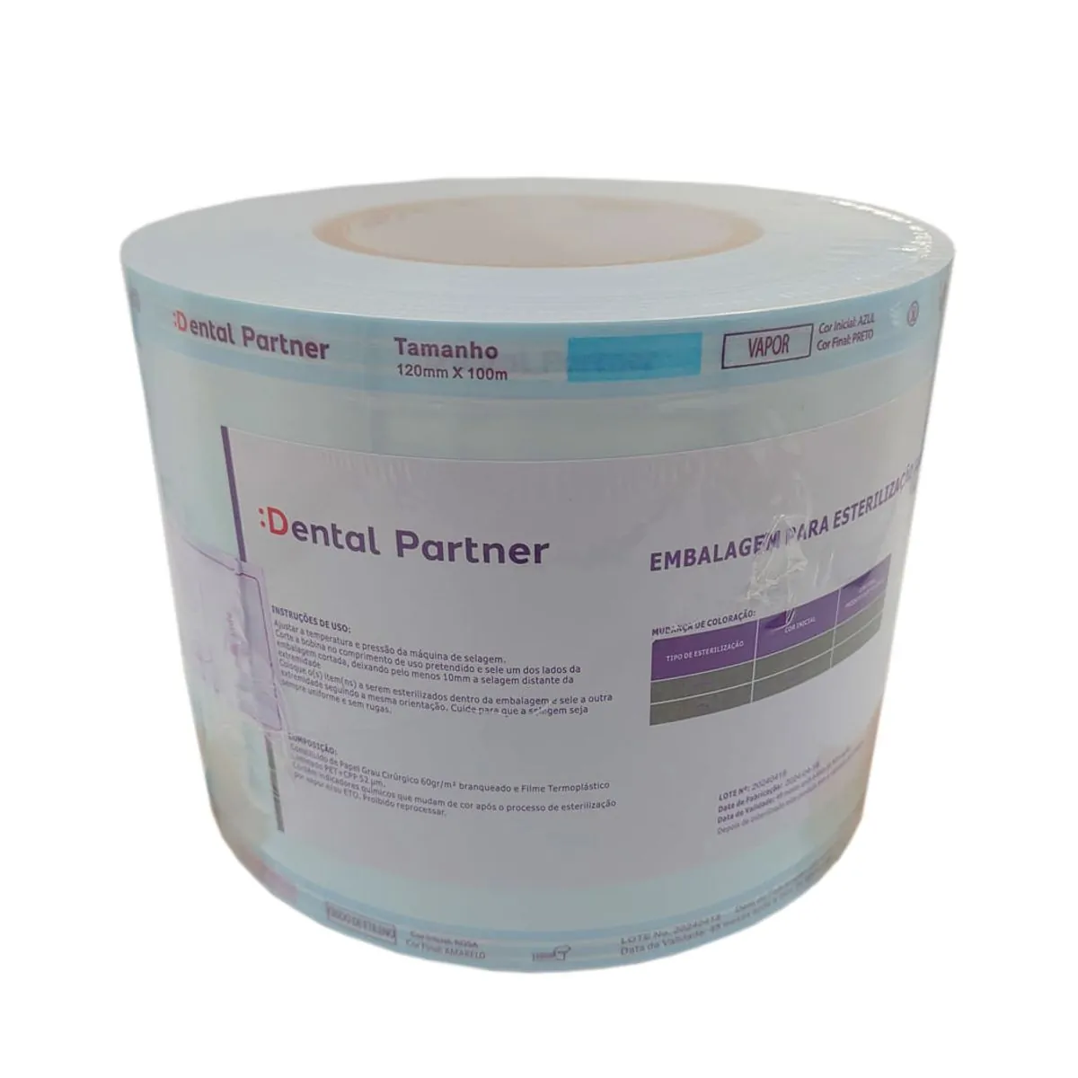 Rolo Para Esterilização Termo Selante - Dental Partner - Rolo Para Esterilização Termo Selante 12Cmx