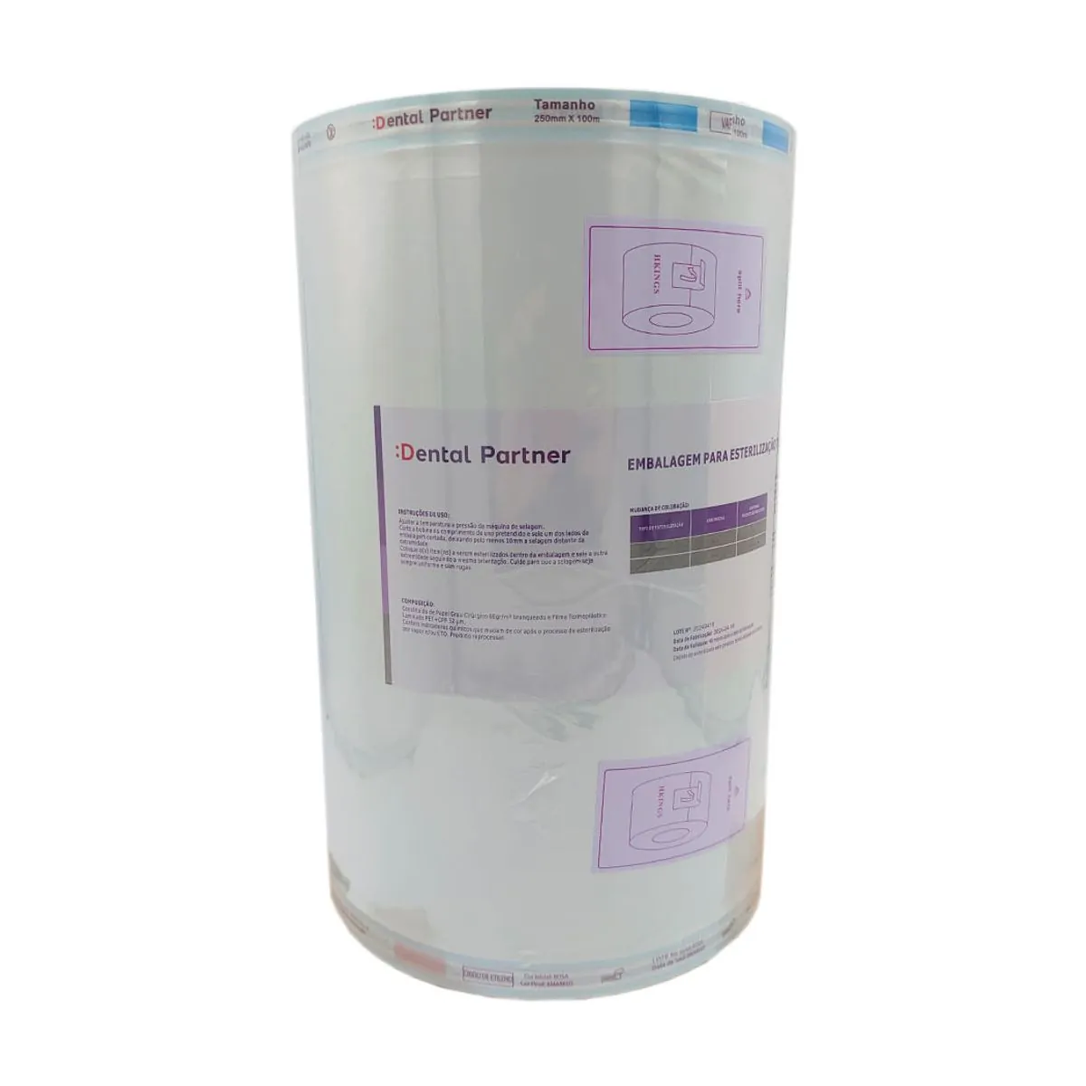 Rolo Para Esterilização Termo Selante - Dental Partner - Rolo Para Esterilização Termo Selante 25Cmx