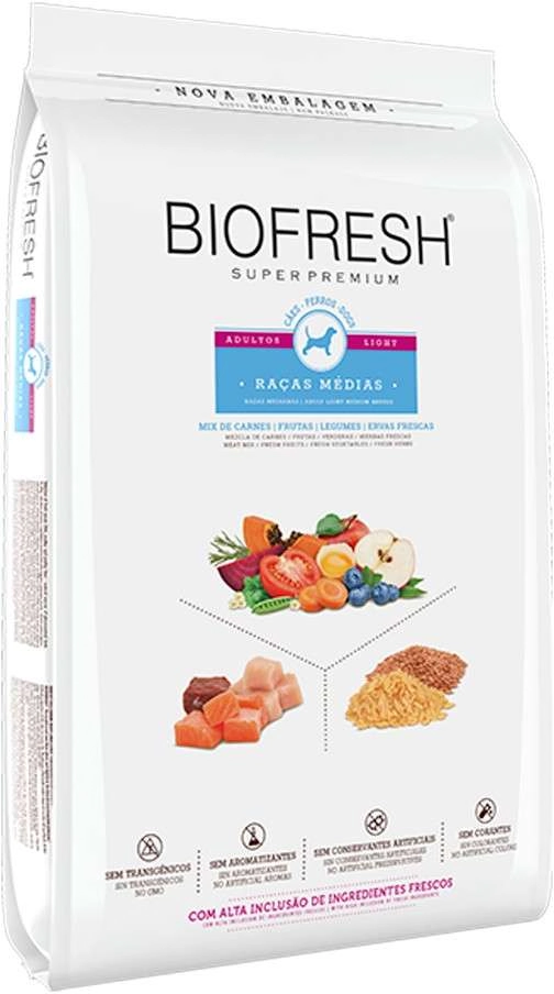 Ração Seca Biofresh Light Cães De Raças Medias 3 Kg