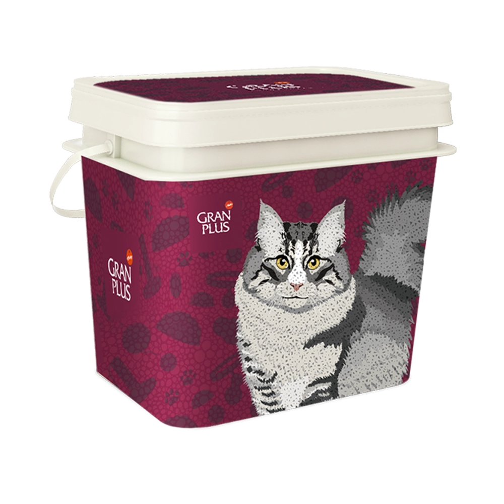 Balde 3.6 R Branco Gran Plus Gatos Angorá/maine Com Alça Branca
