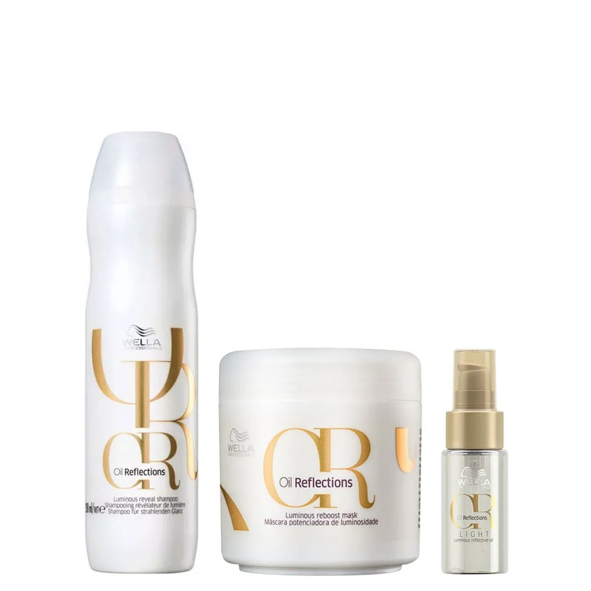 Kit Wella Oil Reflections - Shampoo 250 ml + Máscara 150 ml + Óleo Light 30 ml