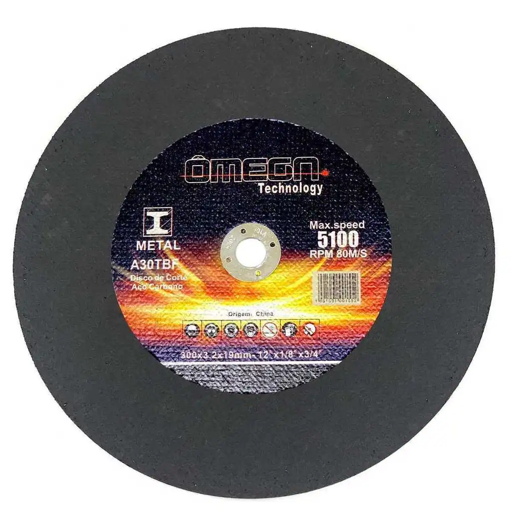 Disco De Corte Para Aço Carbono 12" X 1/8" X 3/4" - 300 X 3.17 X 19mm - A30tbf - Ômega