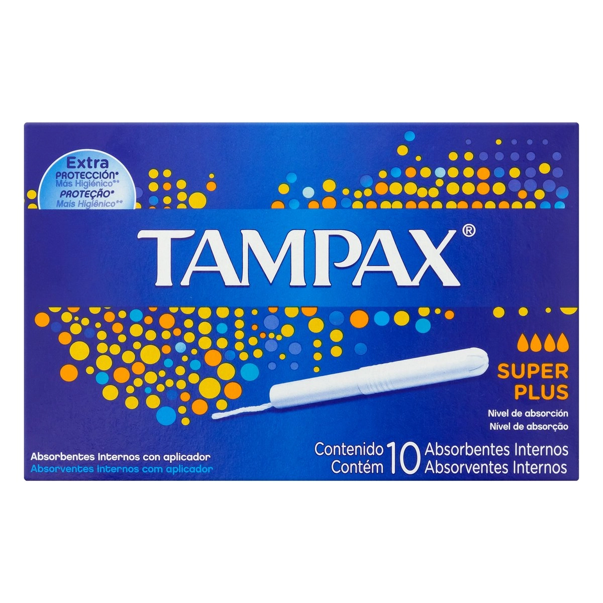 Absorvente Interno Com Aplicador Tampax Super Plus Caixa 10 Unidades