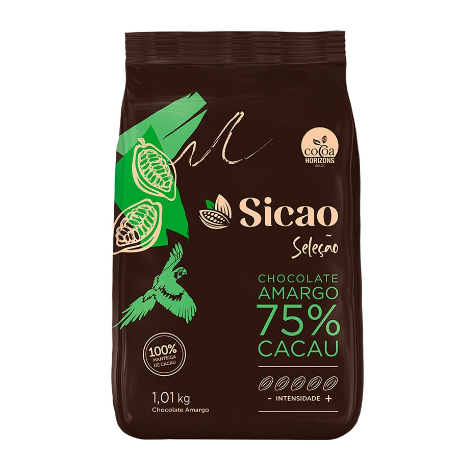 Choco Sicao Sele Amargo Gt 75 Chd Ez 7018850 B05 1,01kg Callebaut