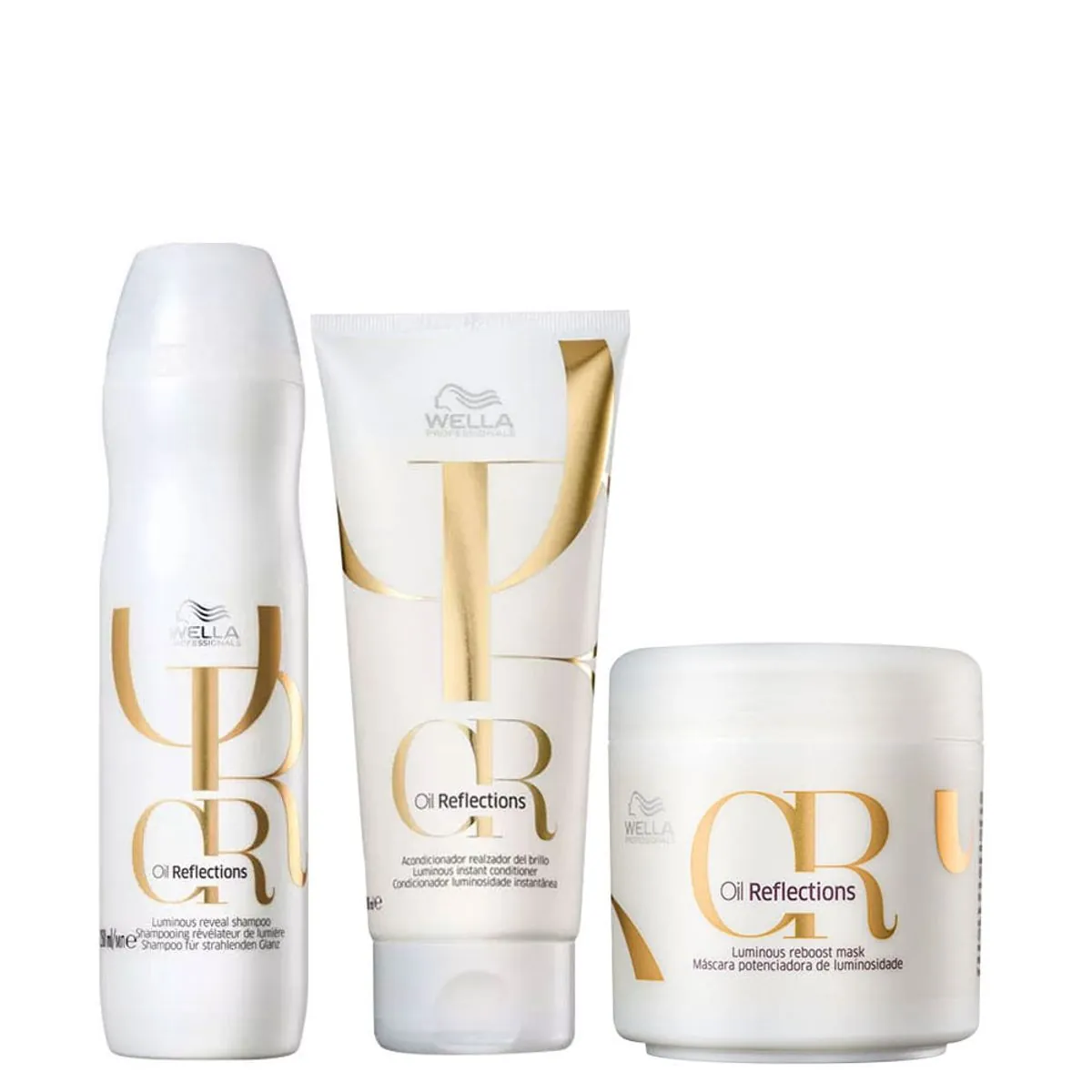 Kit Wella Oil Reflections - Shampoo 250 ml + Condicionador 200 ml + Máscara 150 ml - Kit Wella Oil