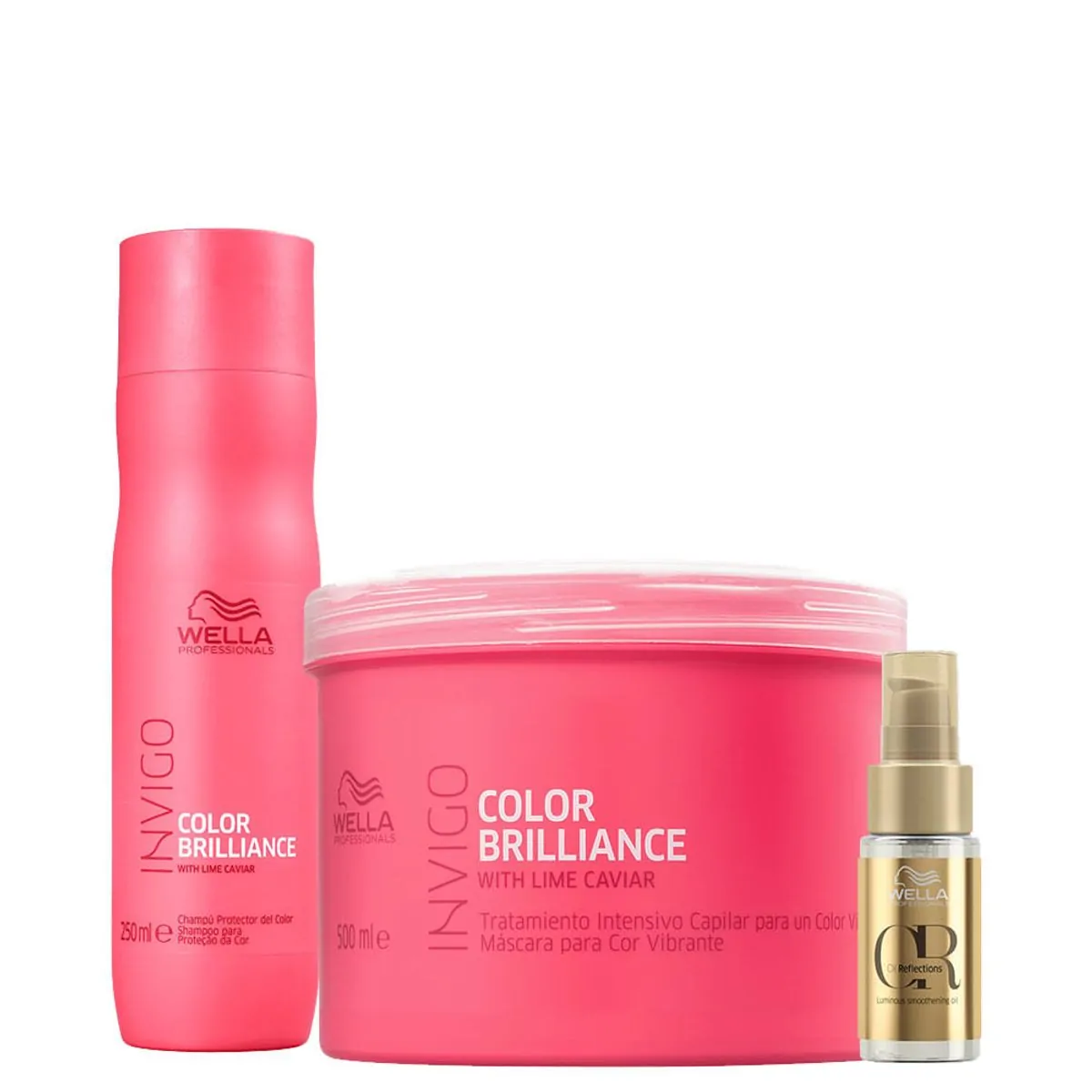 Kit Wella Professionals Invigo Color Brilliance - Shampoo 250 ml + Máscara 500 ml + Óleo Capilar 30