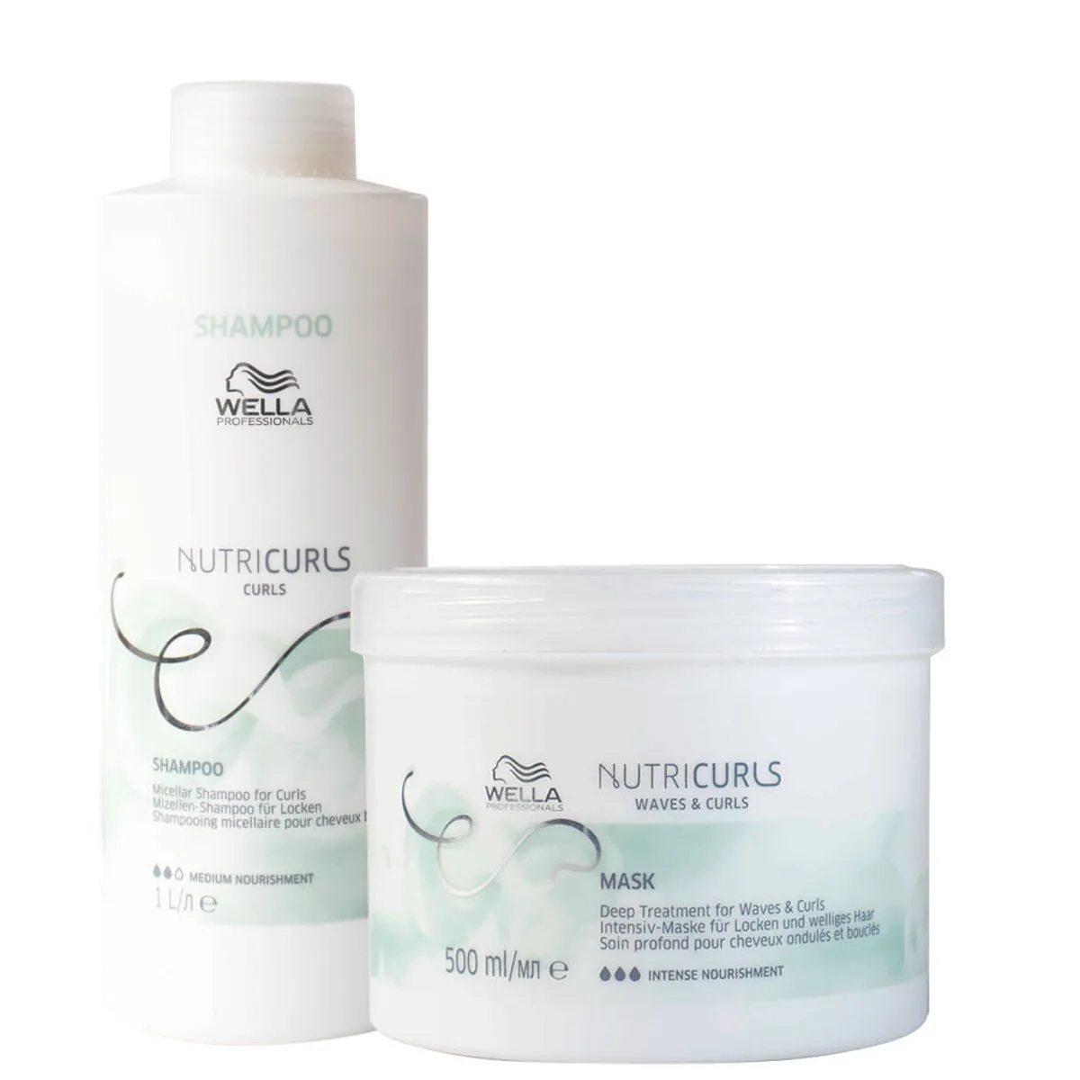 Kit Wella Professionals Nutricurls - Shampoo 1000 ml + Máscara 500 ml