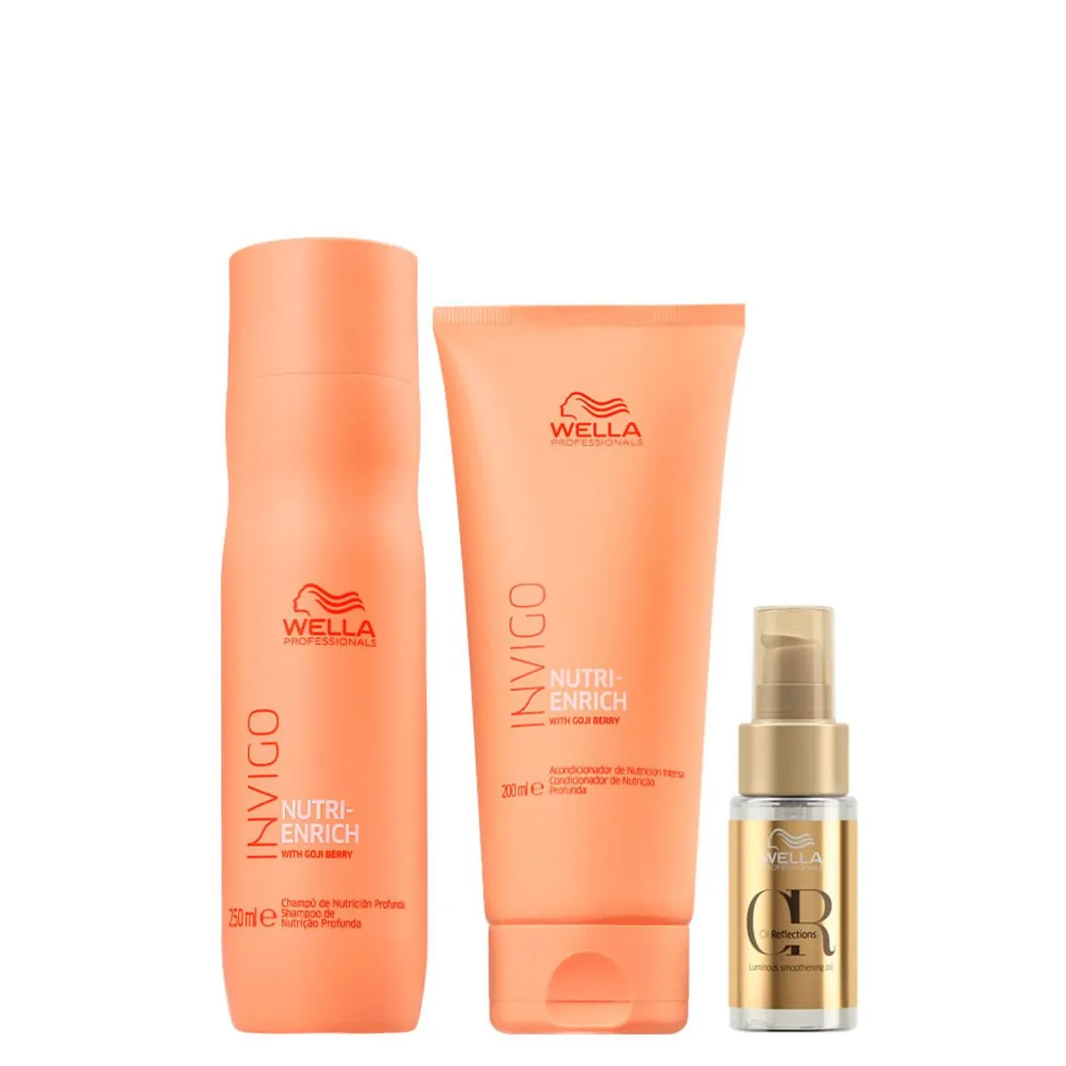 Kit Wella Professionals Invigo Nutri Enrich - Shampoo 250 ml + Condicionador 200 ml + Óleo Capilar 3