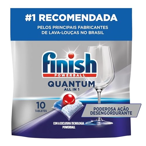 Detergente Tablete Para Máquina De Lavar Louças Finish Powerball Quantum Ultimate Pouch 138g 10 Unid