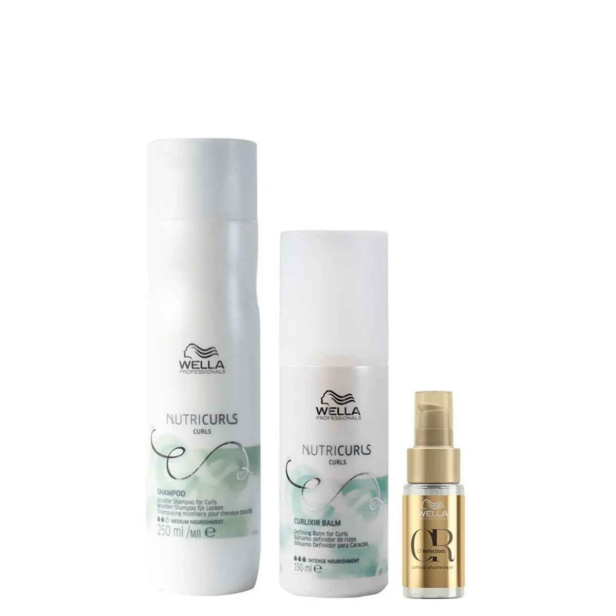 Kit Wella Professionals Nutricurls - Shampoo 250 ml + Leave- in 150 ml + Óleo 30 ml
