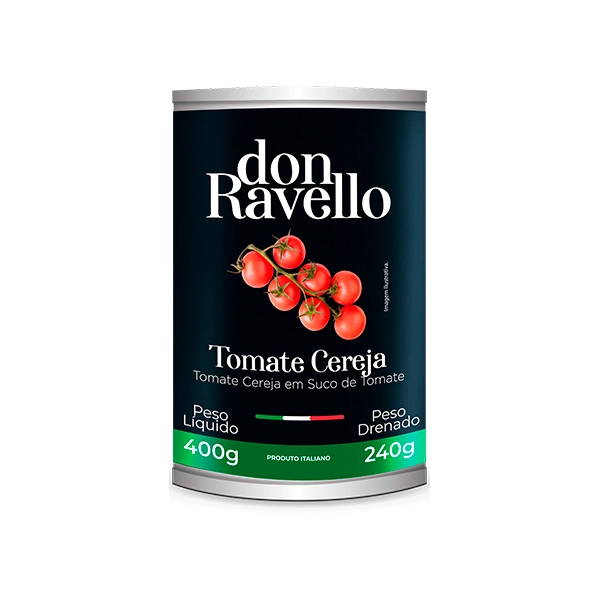 Tomate Cereja Pelado Don Ravello Lt 400g