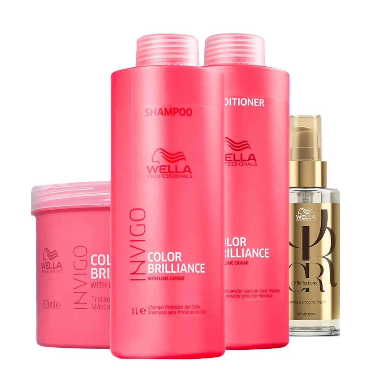 Kit Wella Professionals Invigo Color Brilliance - Shampoo 1000 ml + Condicionador 1000 ml + Máscara