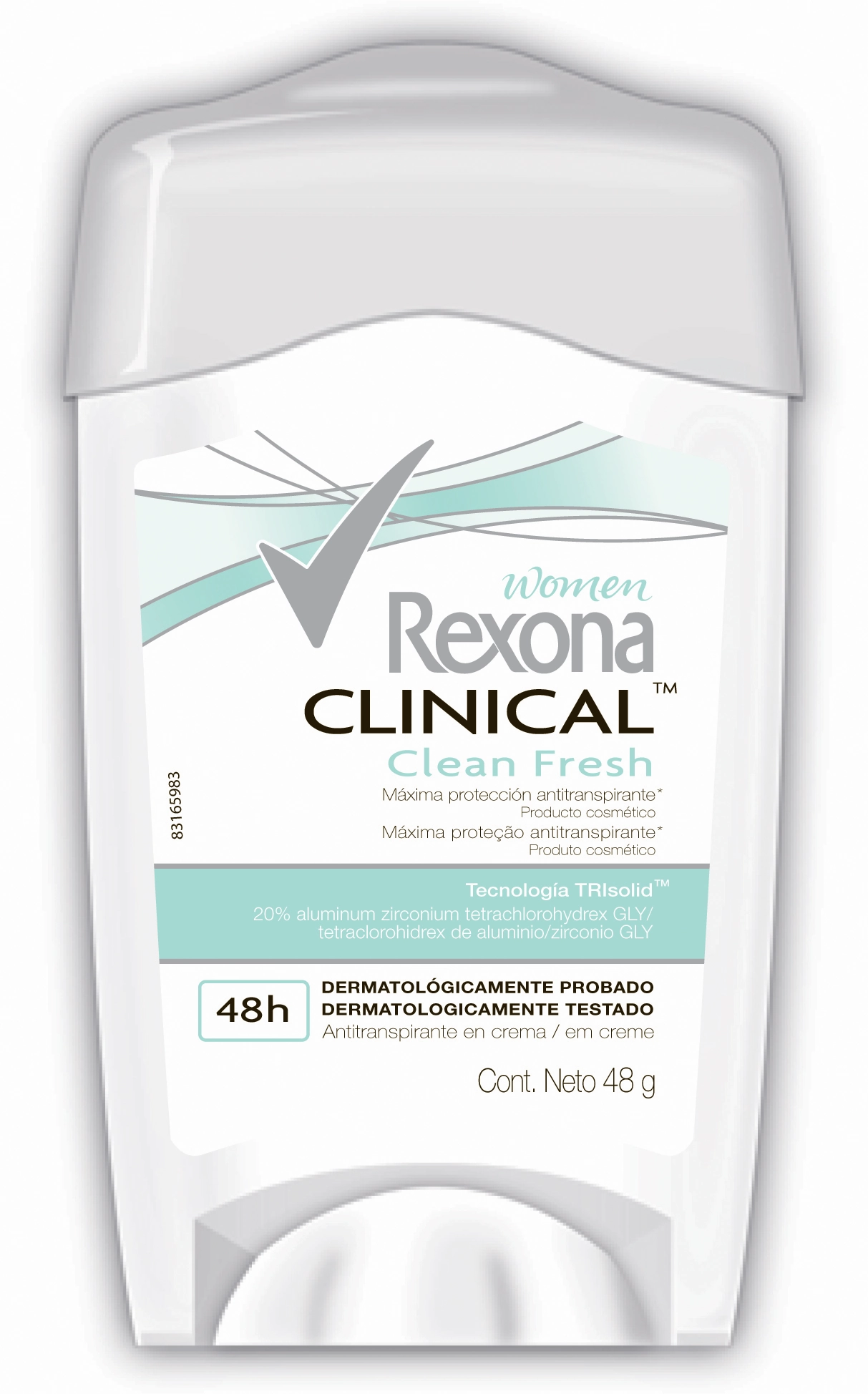 Desodorante Antitranspirante Creme Rexona Women Clinical Clean Fresh 48g