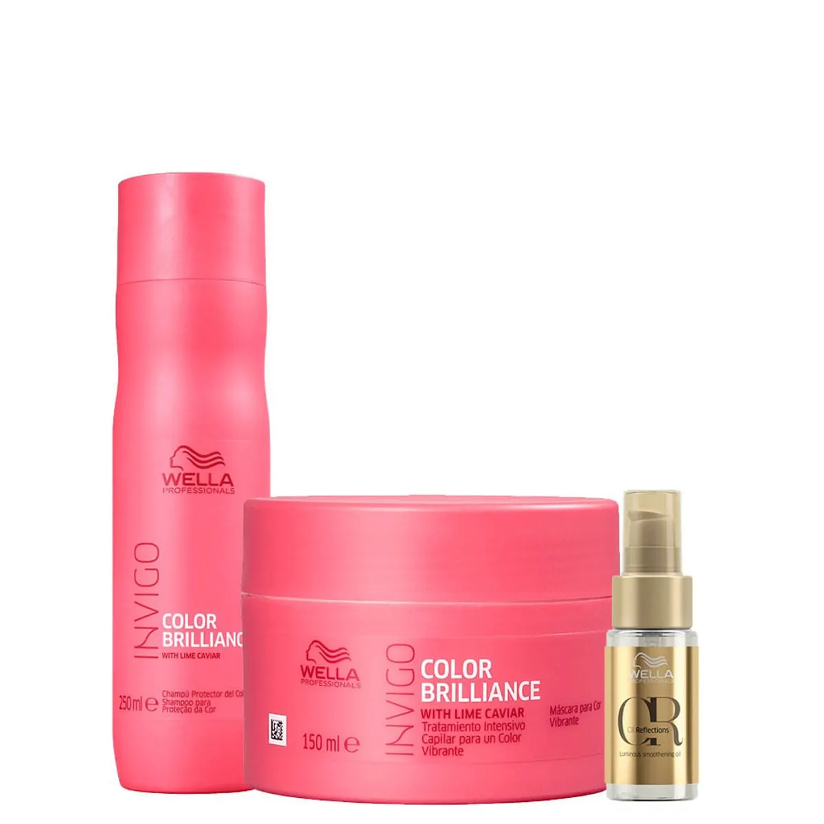 Kit Wella Professionals Invigo Color Brilliance - Shampoo 250 ml + Máscara 150 ml + Óleo Capilar 30